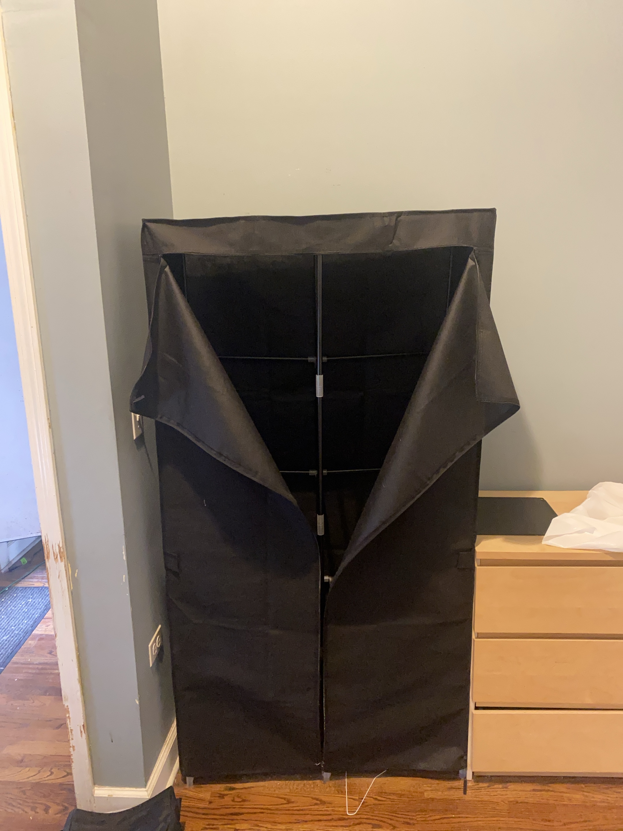 Black Fabric Wardrobe Closet Organizer