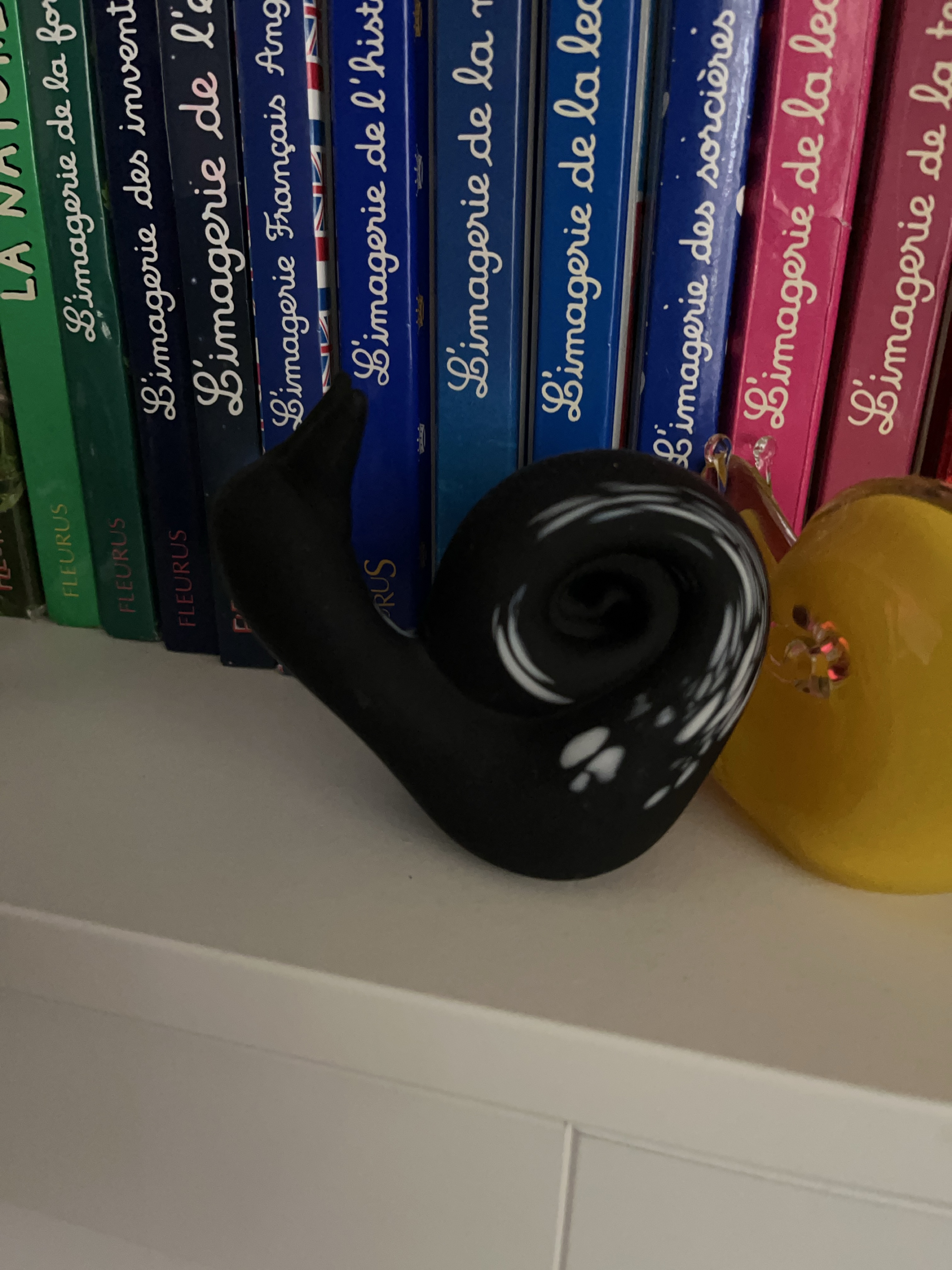 Unique Black Glass Snail Figurine thumbnail