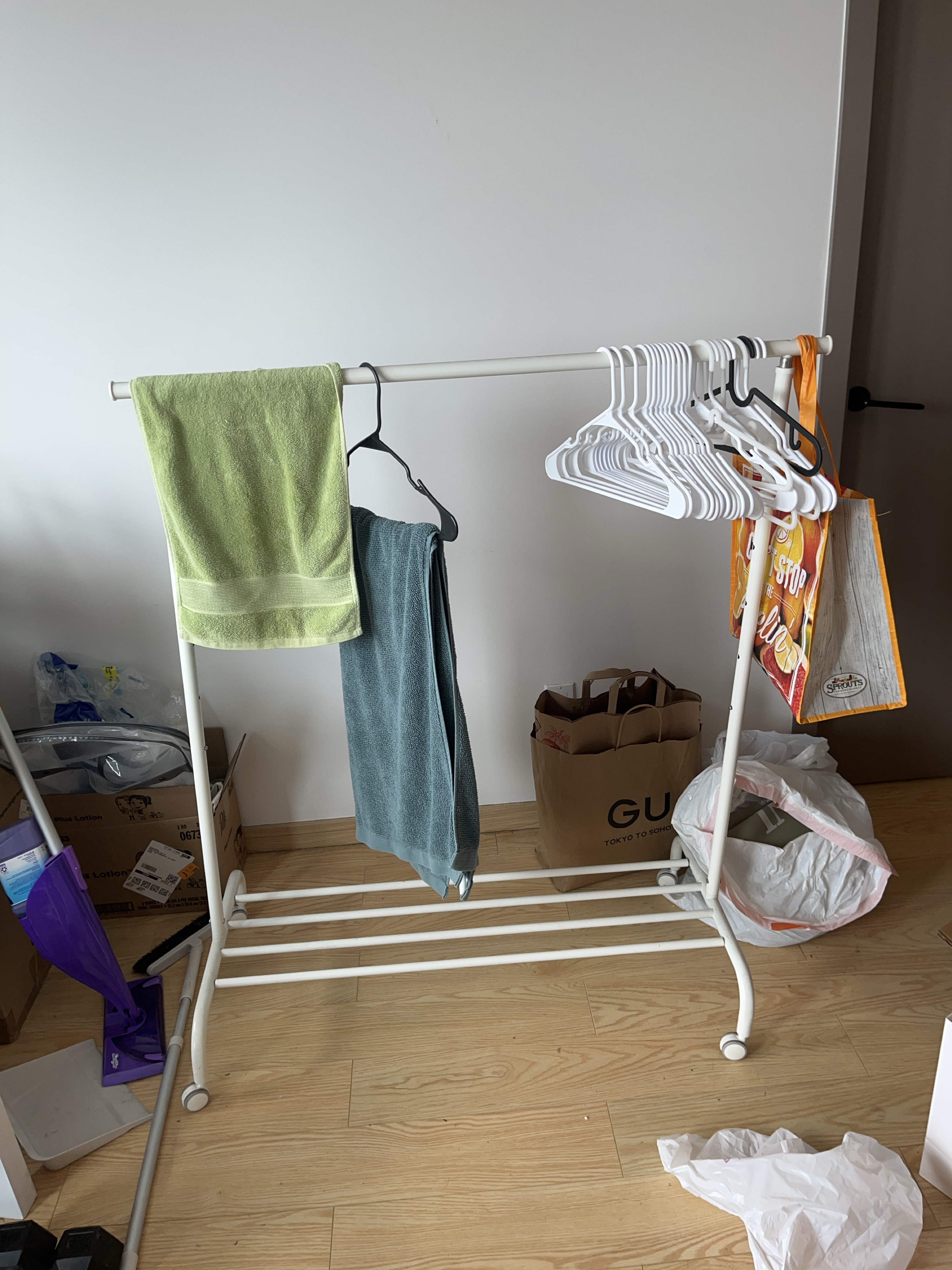 White Rolling Garment Rack thumbnail