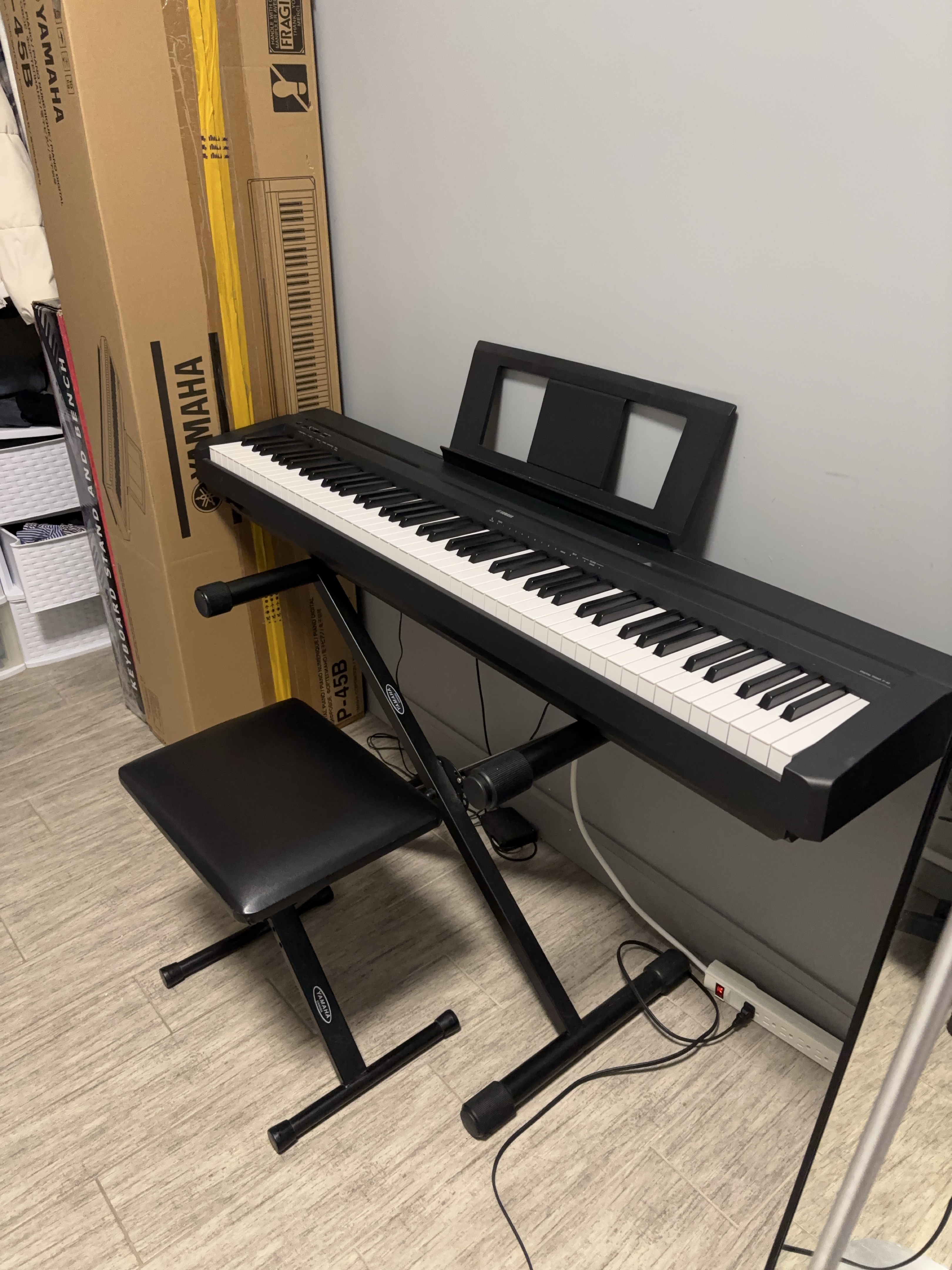 Yamaha P-45B Digital Piano with Stand and Bench