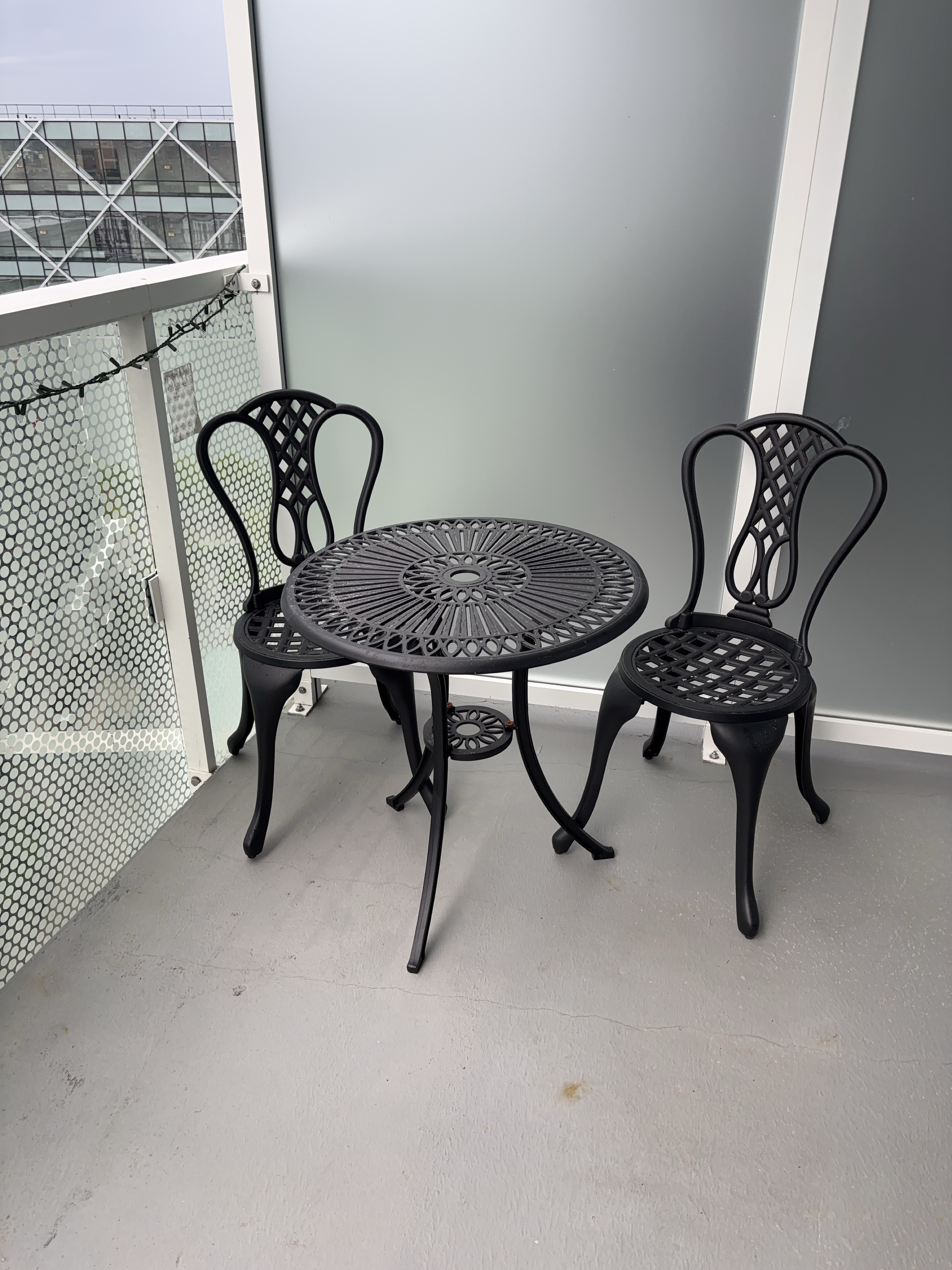Metal Balcony Patio Set - 2 Chairs & Table