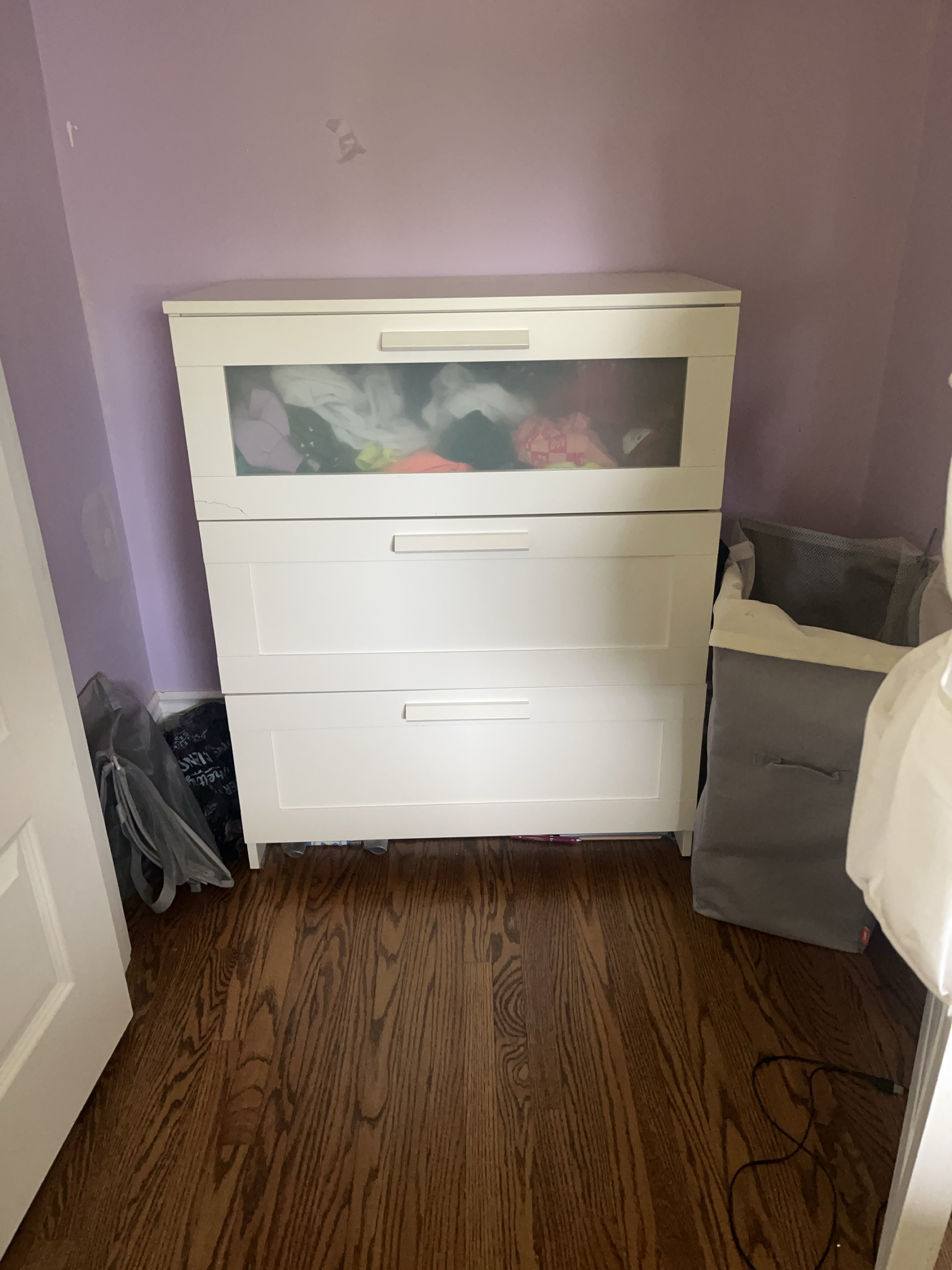 White IKEA MALM 3-drawer dresser
