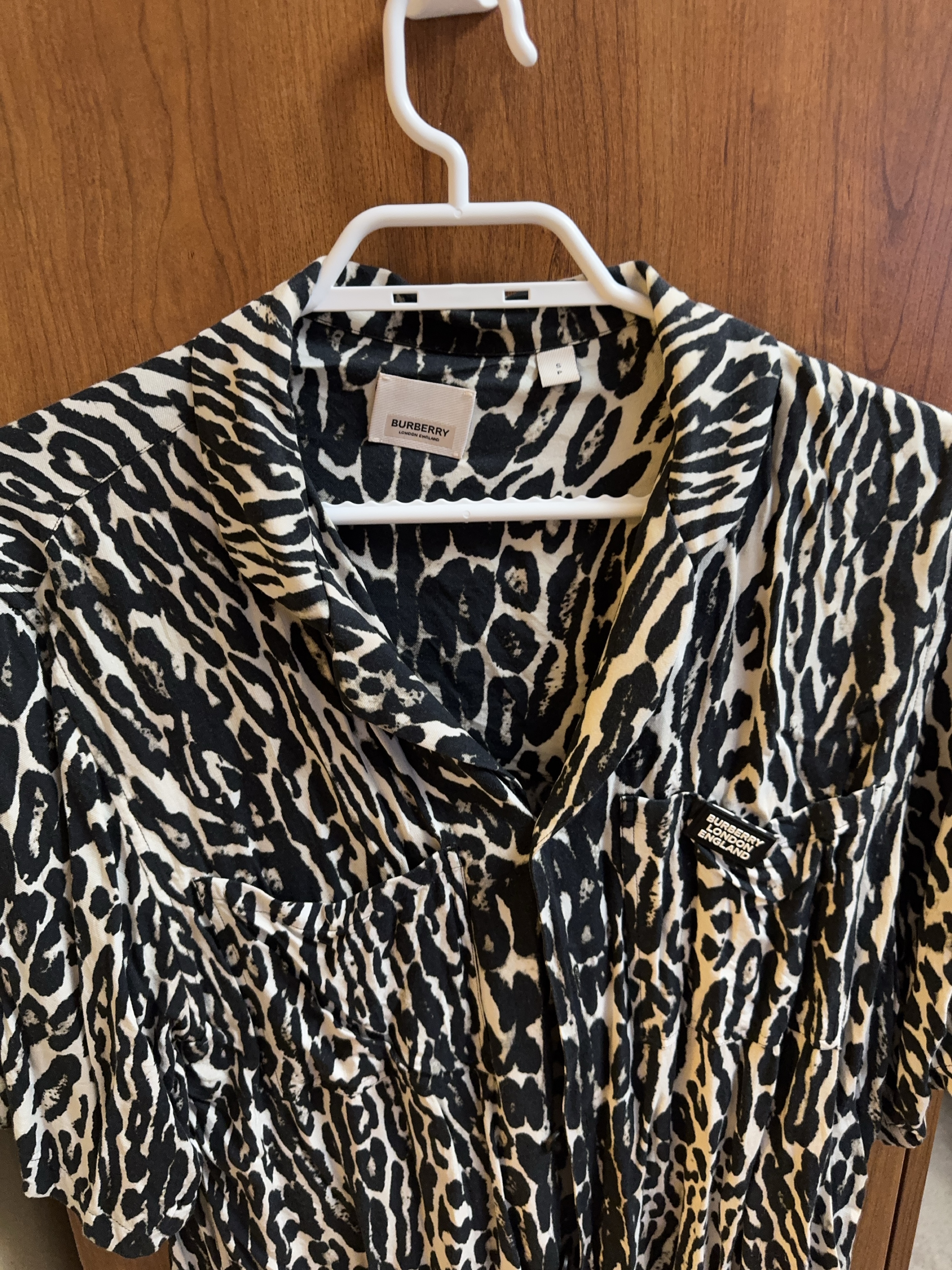 Burberry Zebra Print Button-Up Shirt