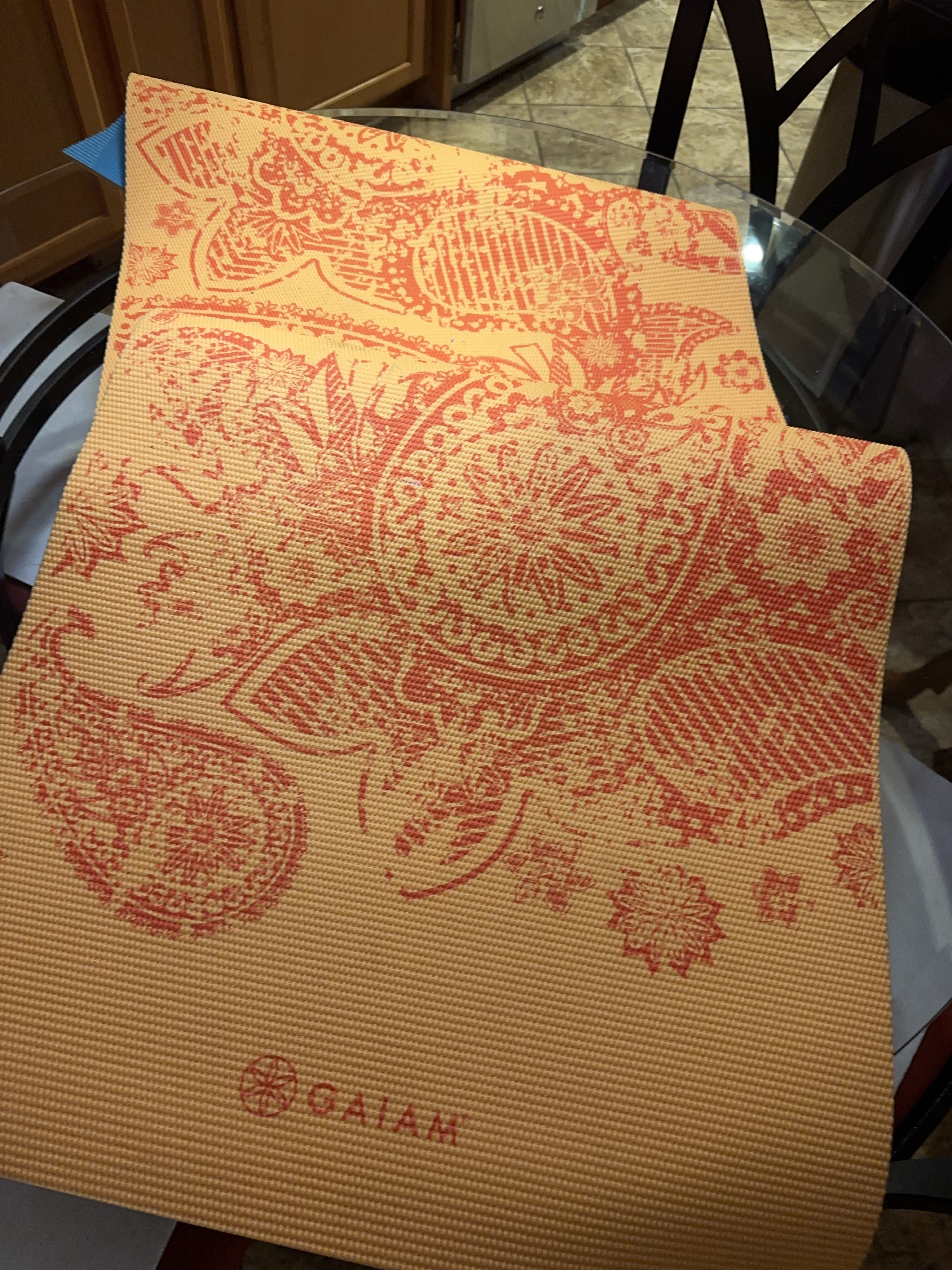 Gaiam Yoga Mat - Orange Mandala Design