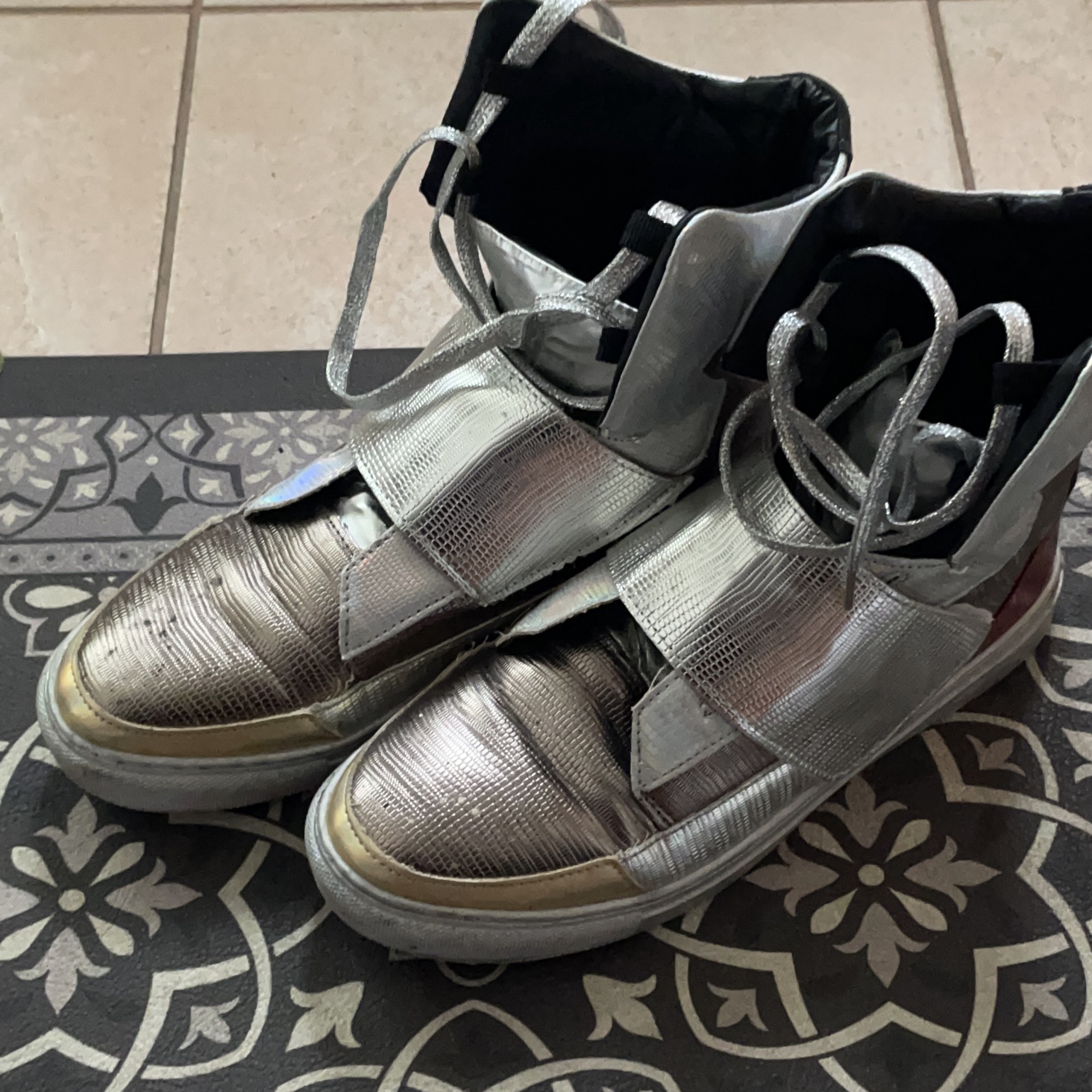 Silver High Top Sneakers thumbnail