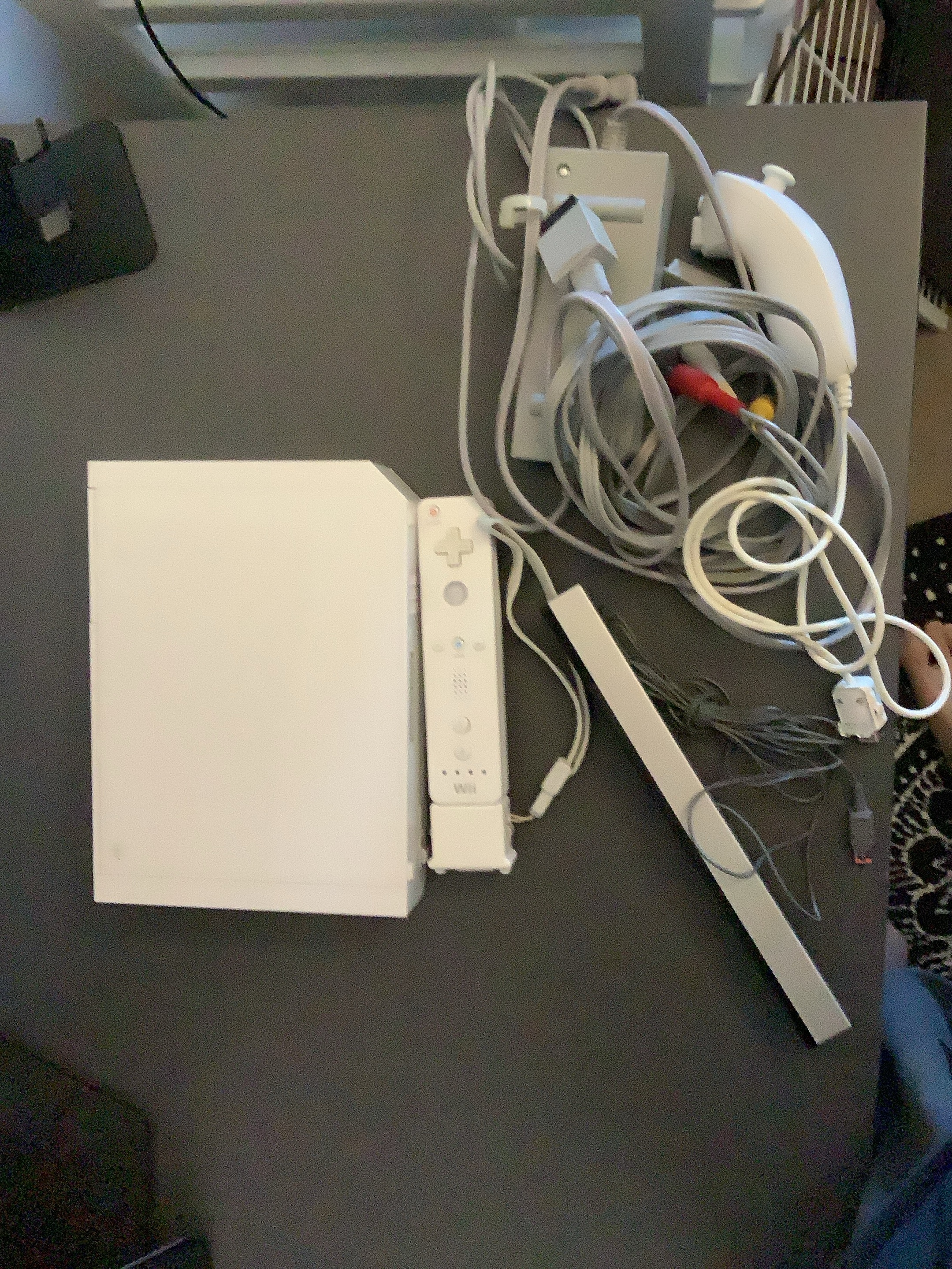 Nintendo Wii console with wiimote, nunchuck, and motion plus thumbnail