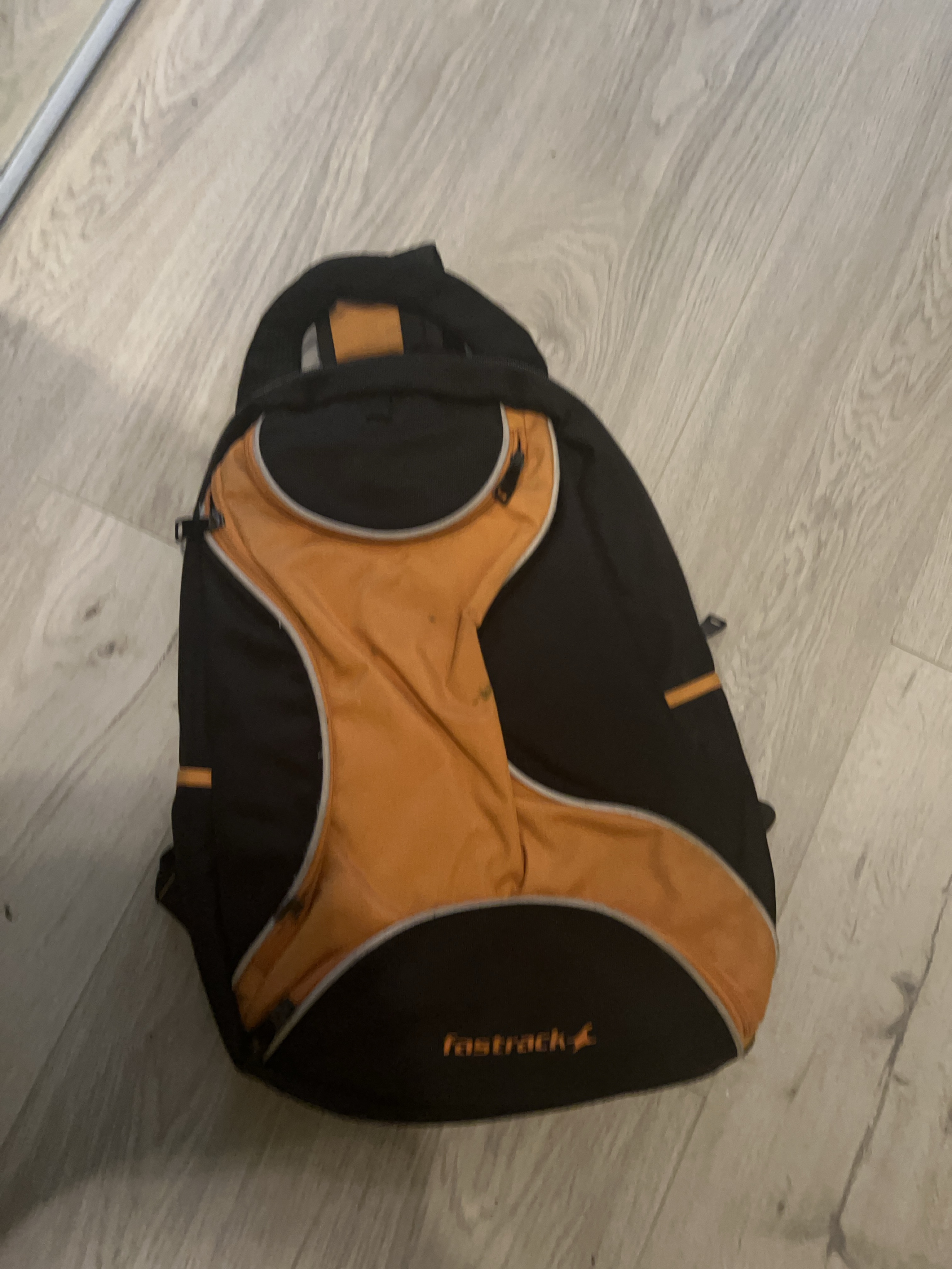 Fastrack Black and Orange Backpack thumbnail