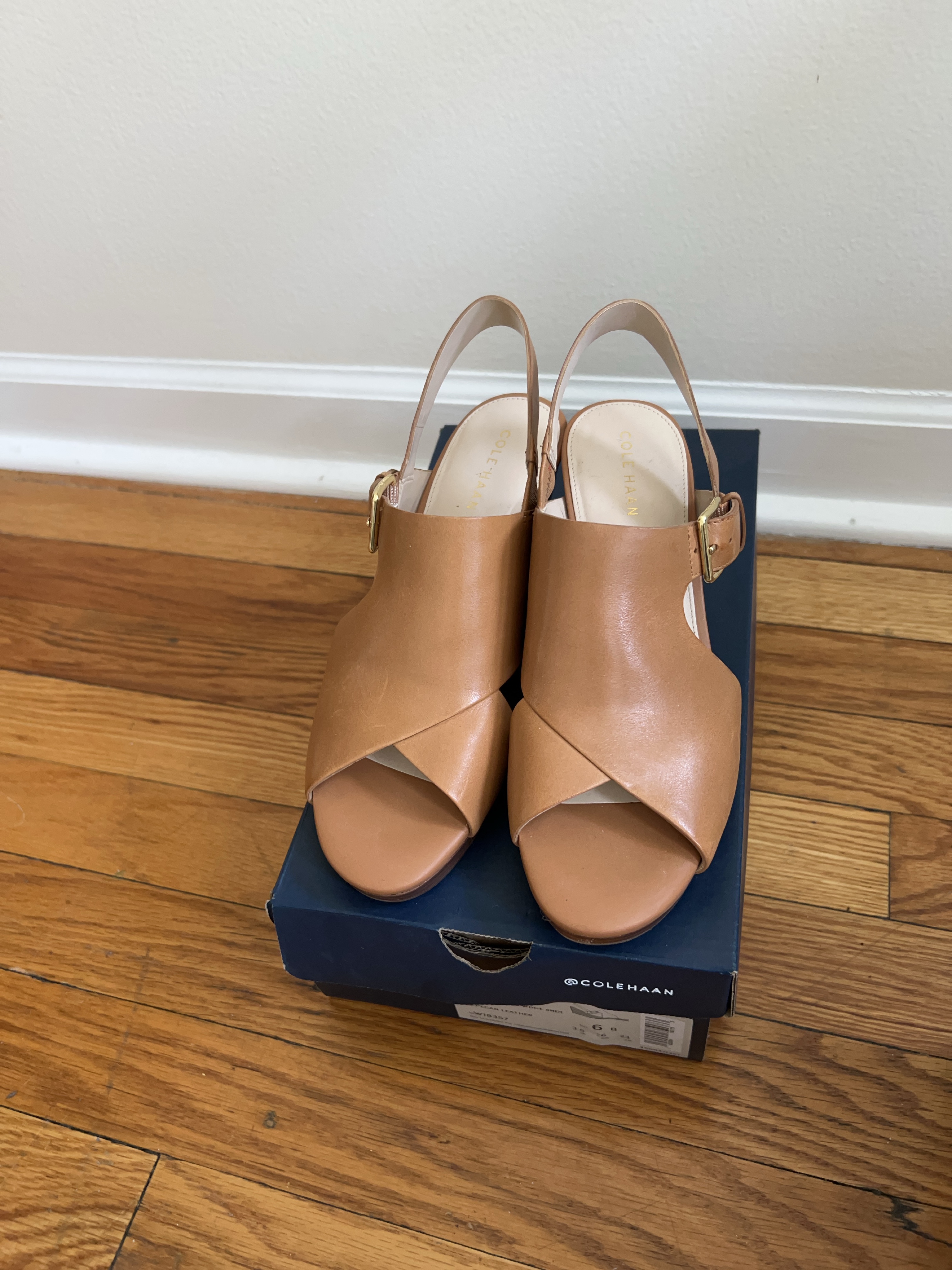 Cole Haan Pecan Leather Wedge Sandals - photo 2