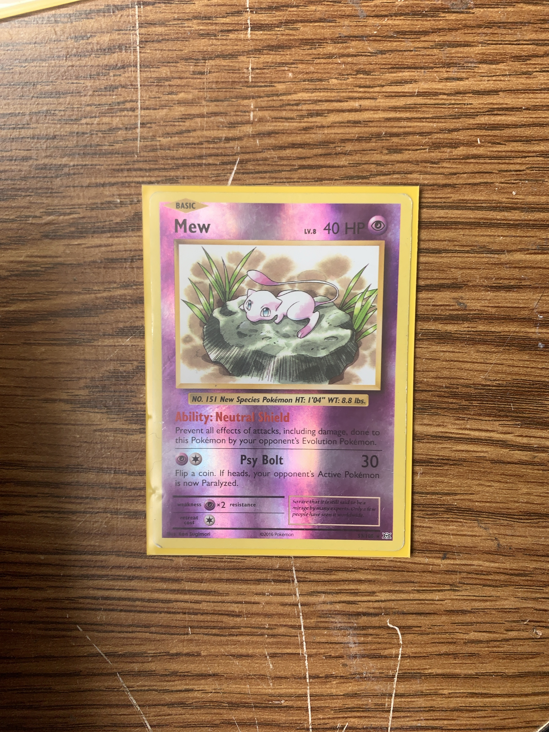 Pokemon Card - Mew - 53/108 thumbnail