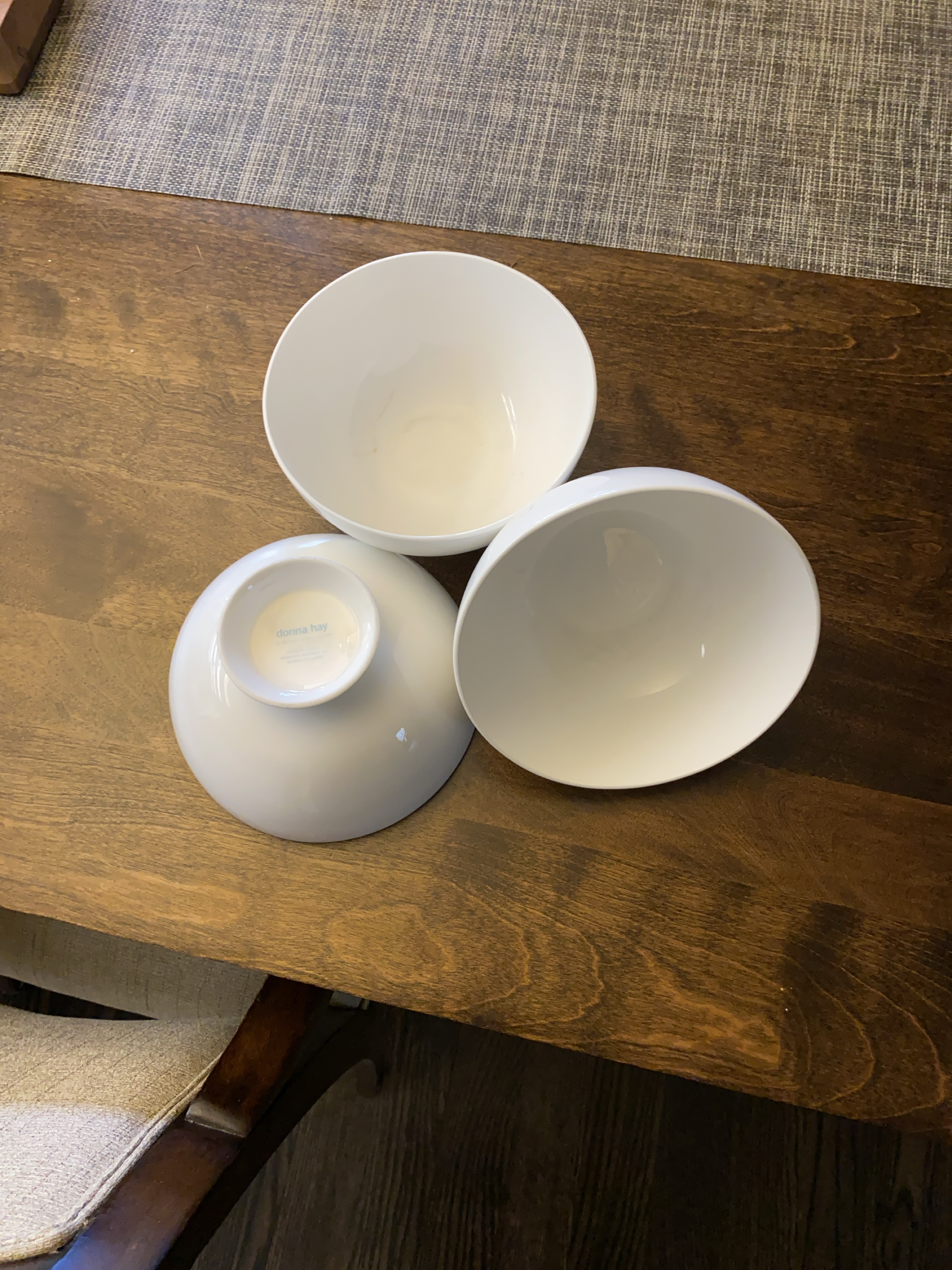 Set of Three Dorma Hay White Bowls thumbnail