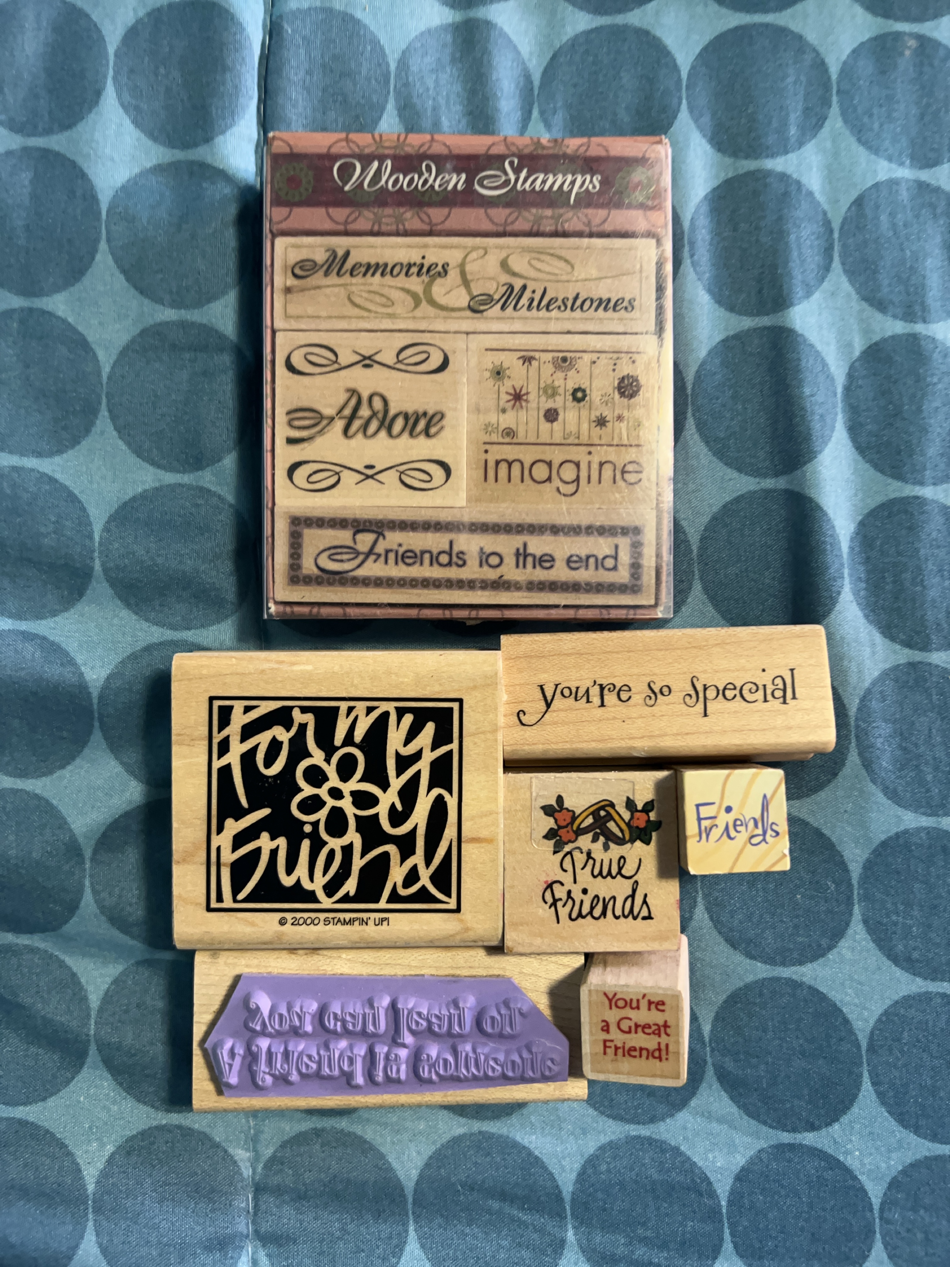 Wooden Stamp Set - Friendship Theme thumbnail