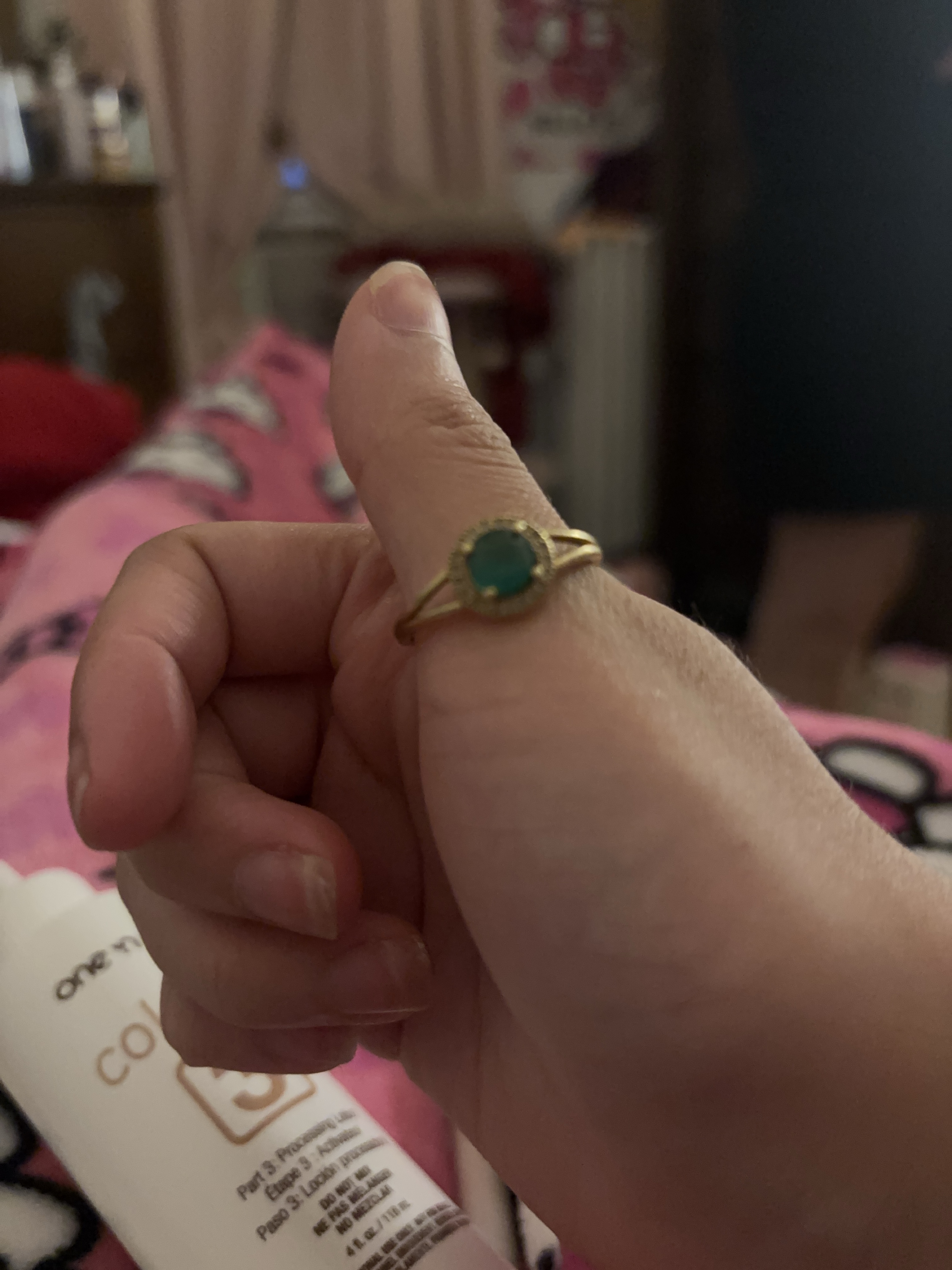 Gold Ring with Green Stone thumbnail