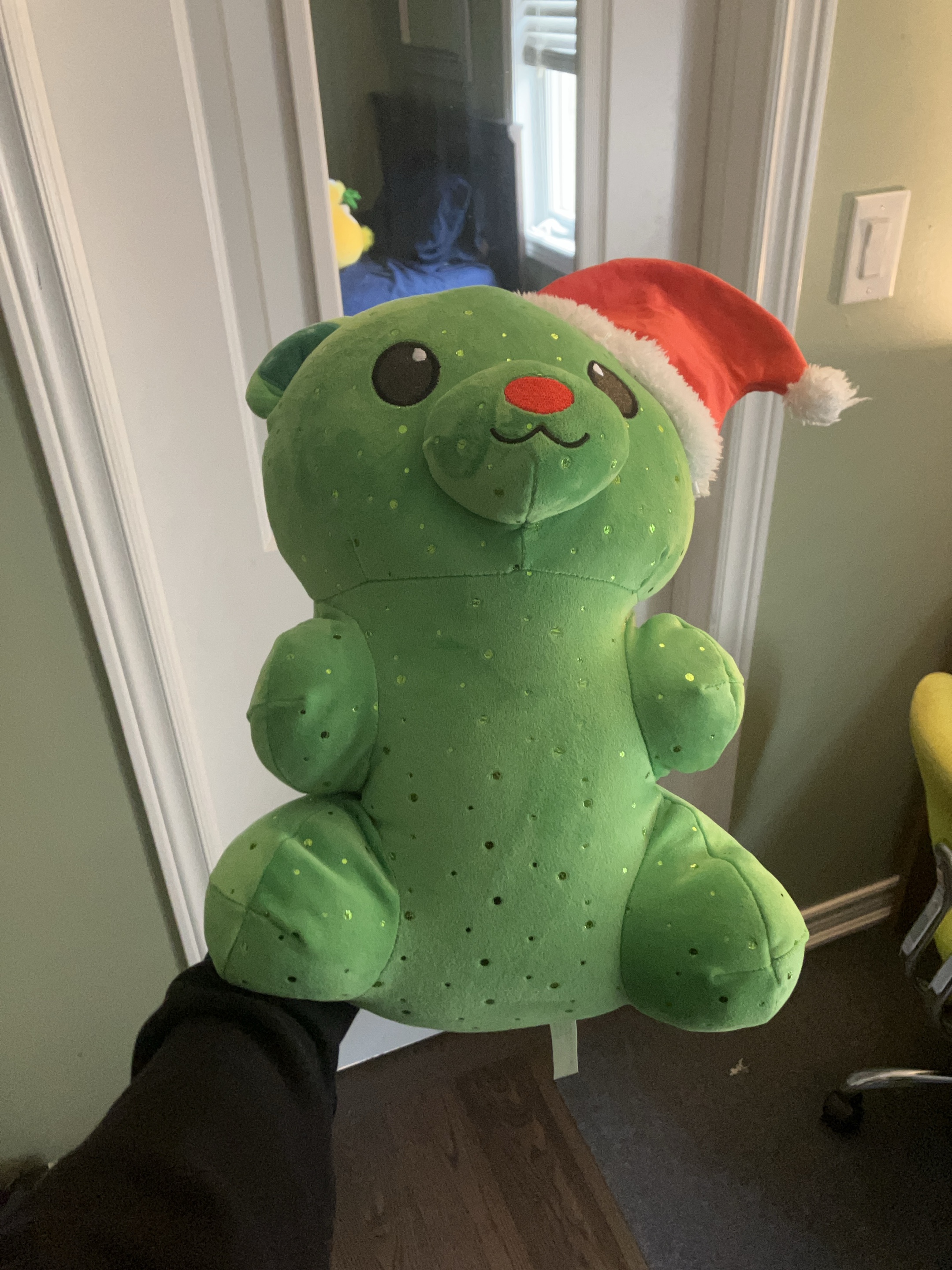 Green Glitter Christmas Bear Plush Toy thumbnail