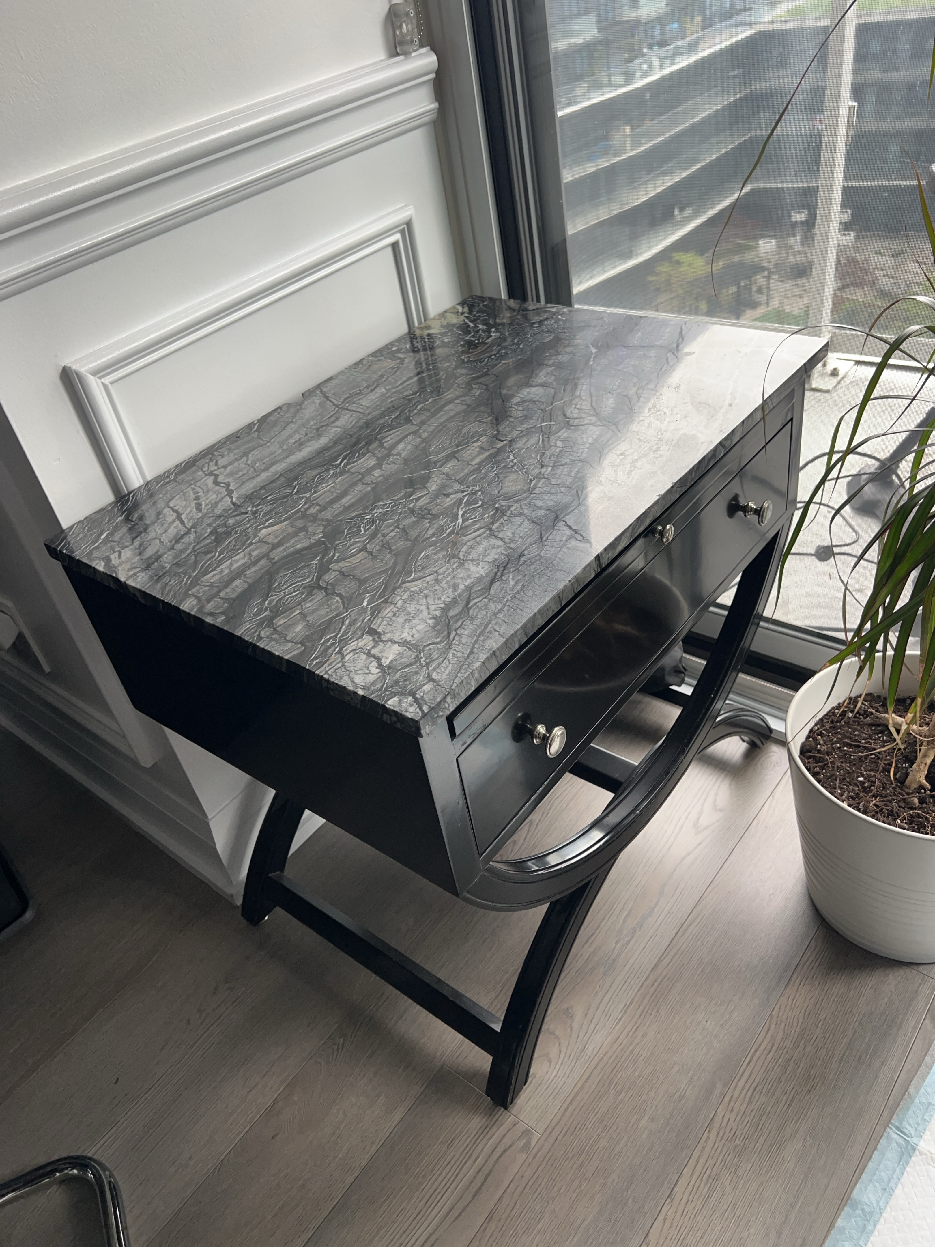 Black Marble Top Nightstand thumbnail