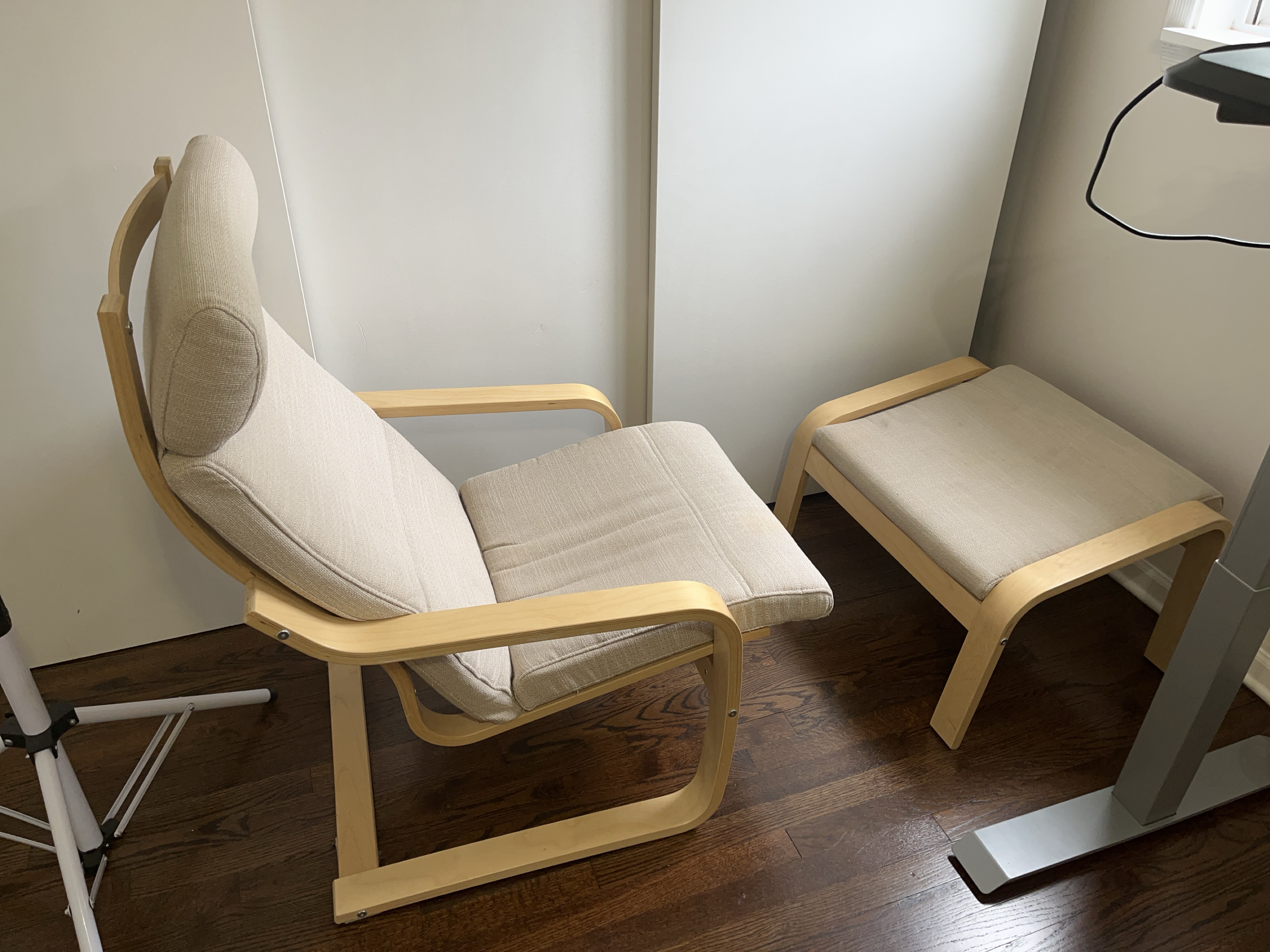IKEA Poang Chair with Ottoman