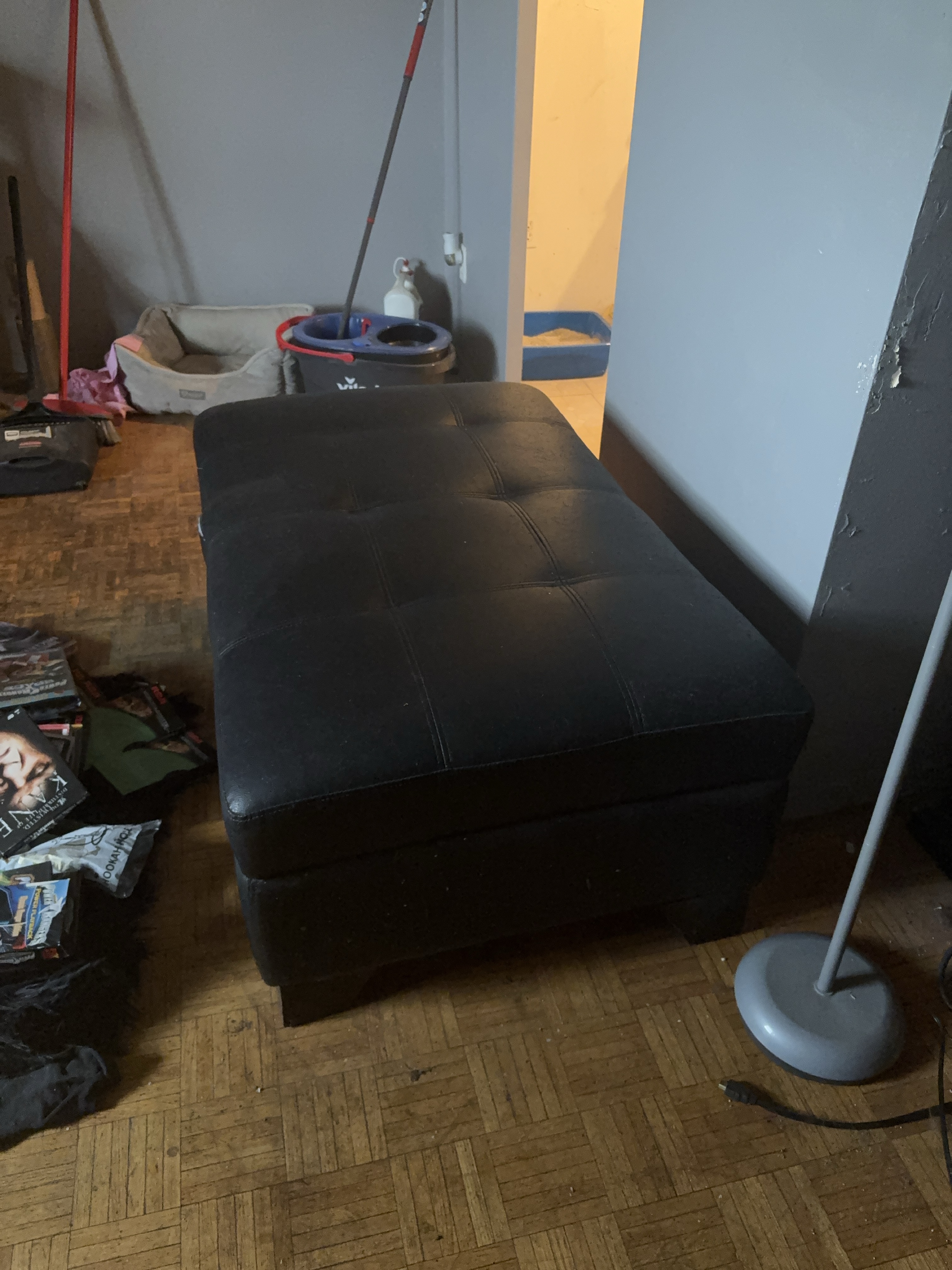 Black Ottoman with Storage thumbnail
