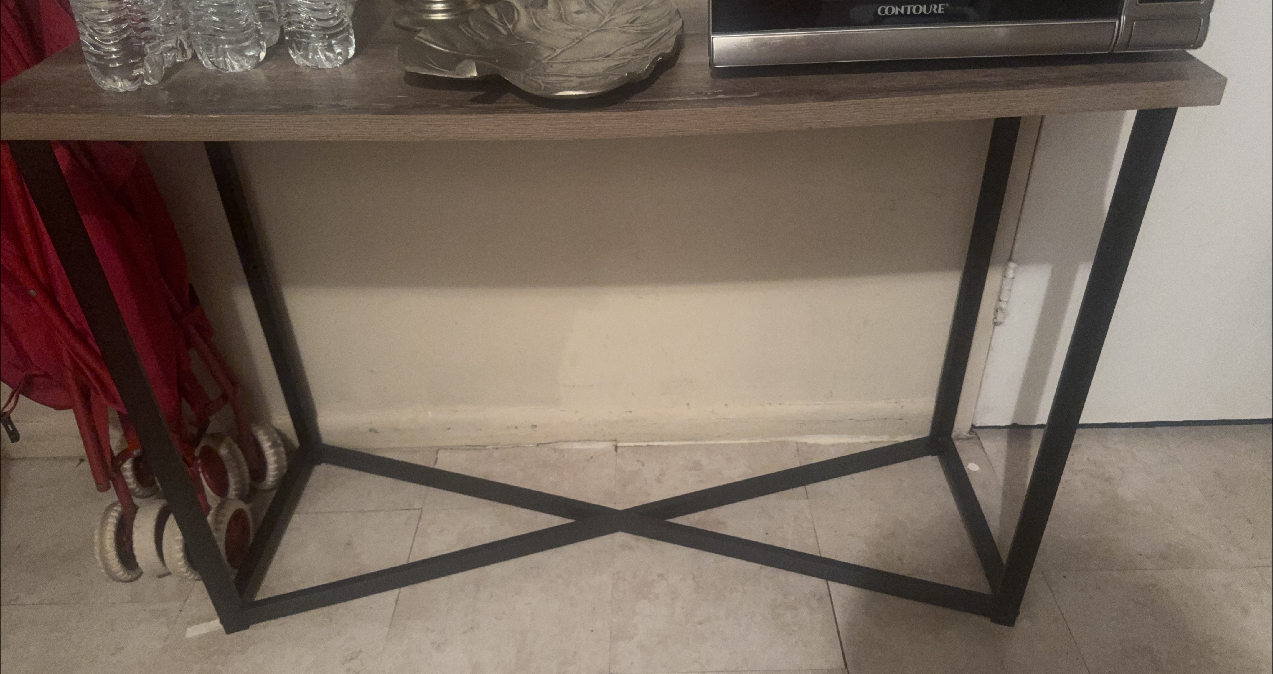 Wood and Metal Console Table