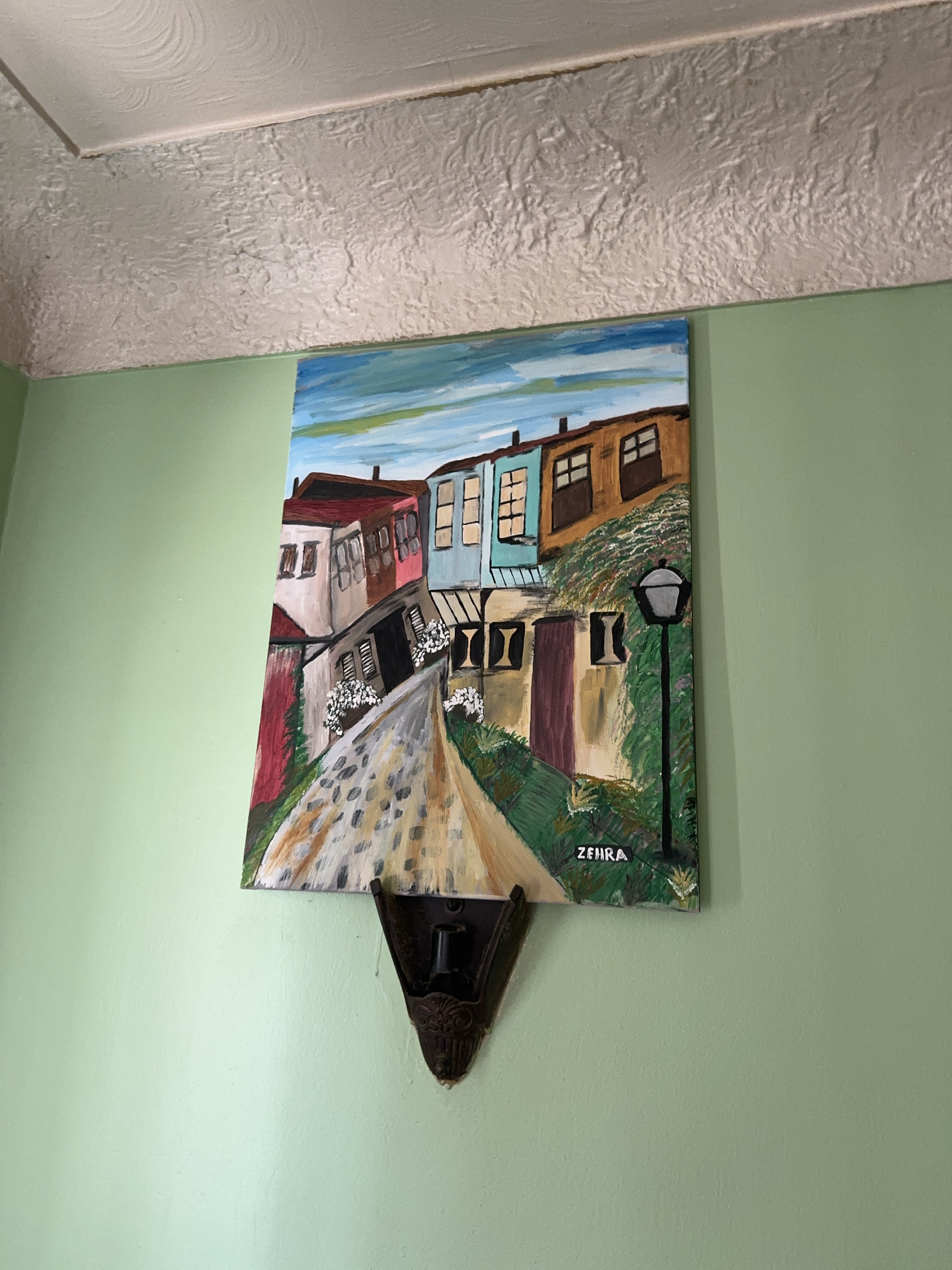 Hand-Painted Street Scene Painting thumbnail