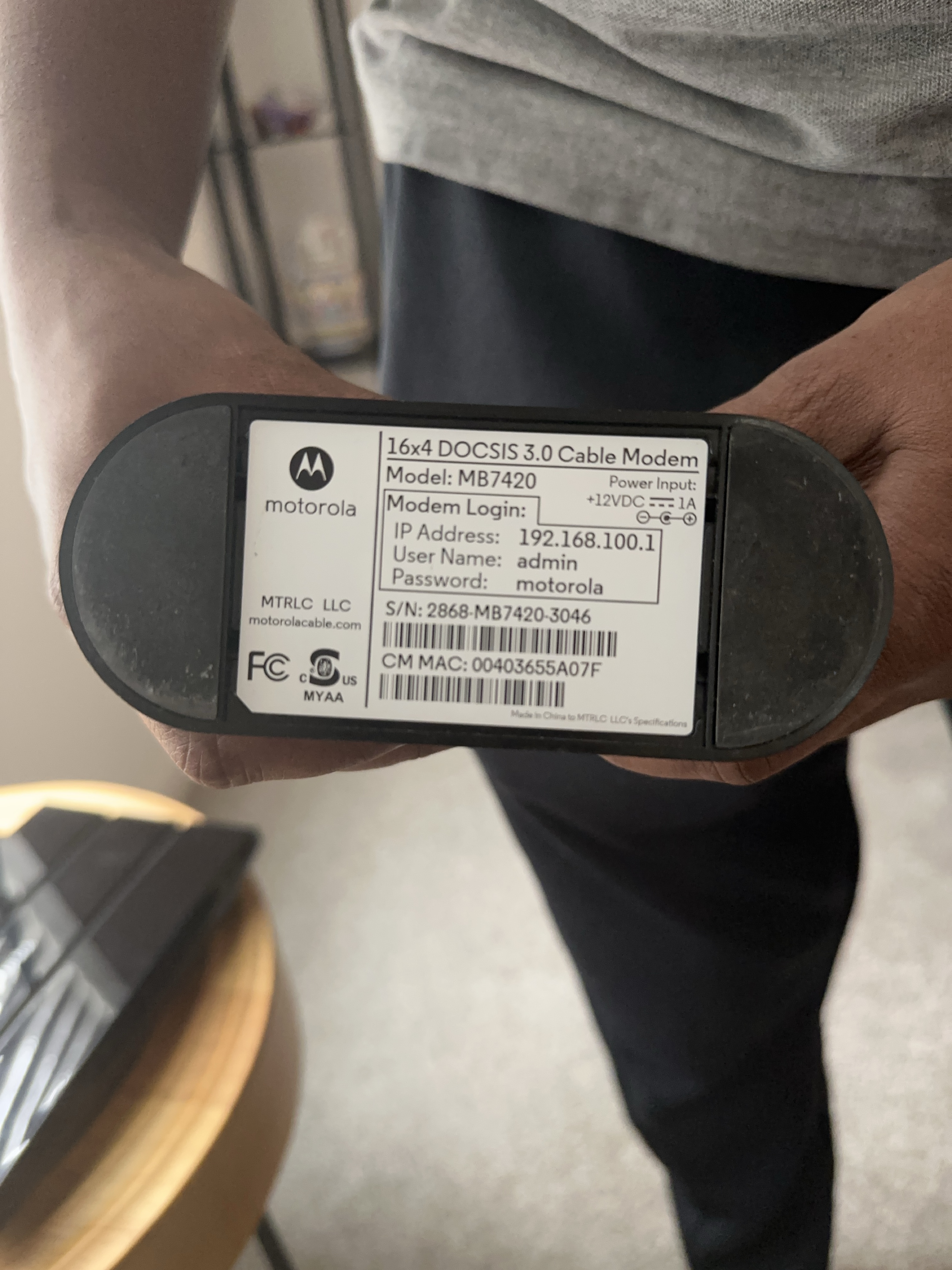 Motorola MB7420 Cable Modem