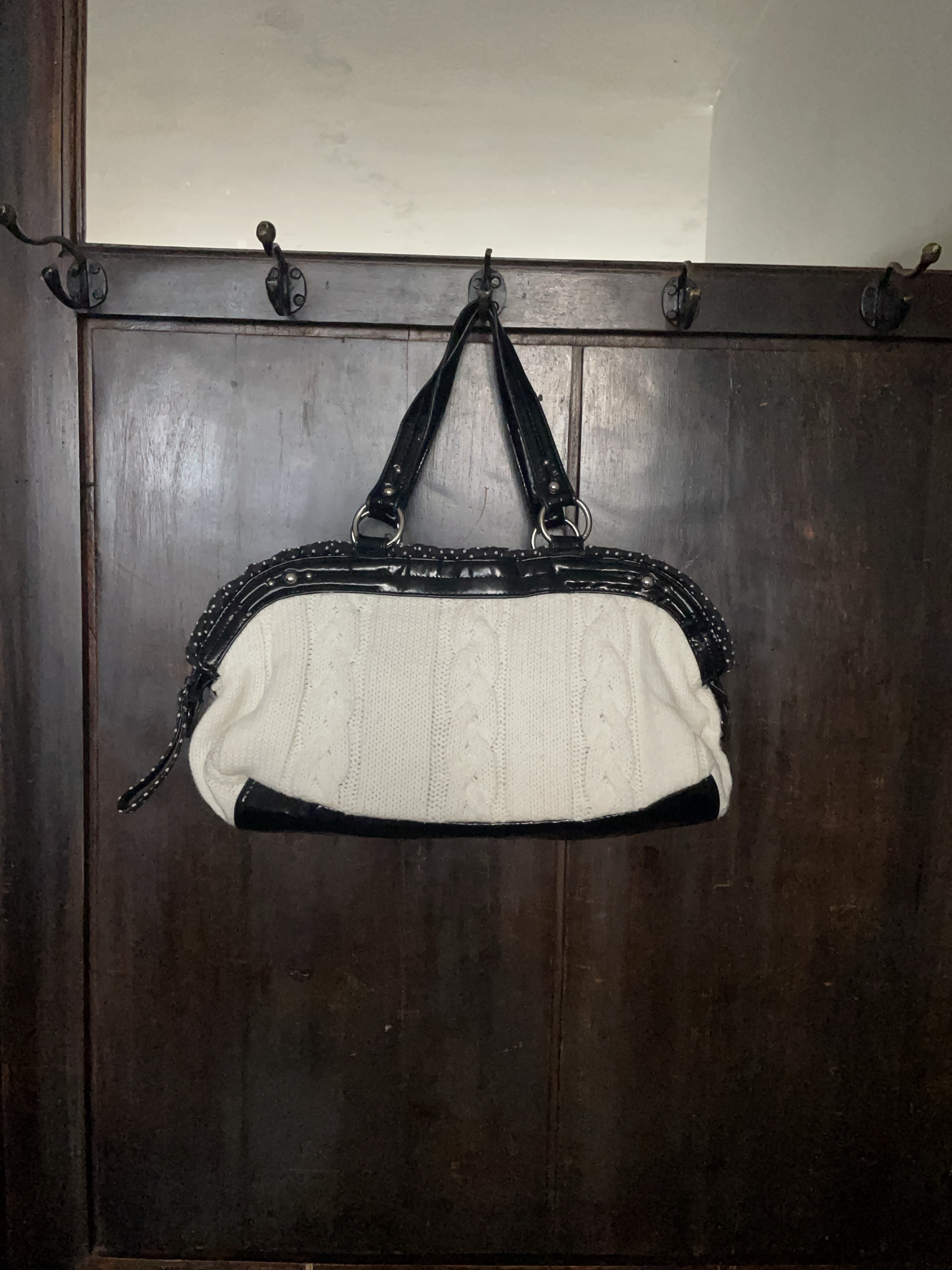 White Cable-knit Handbag thumbnail