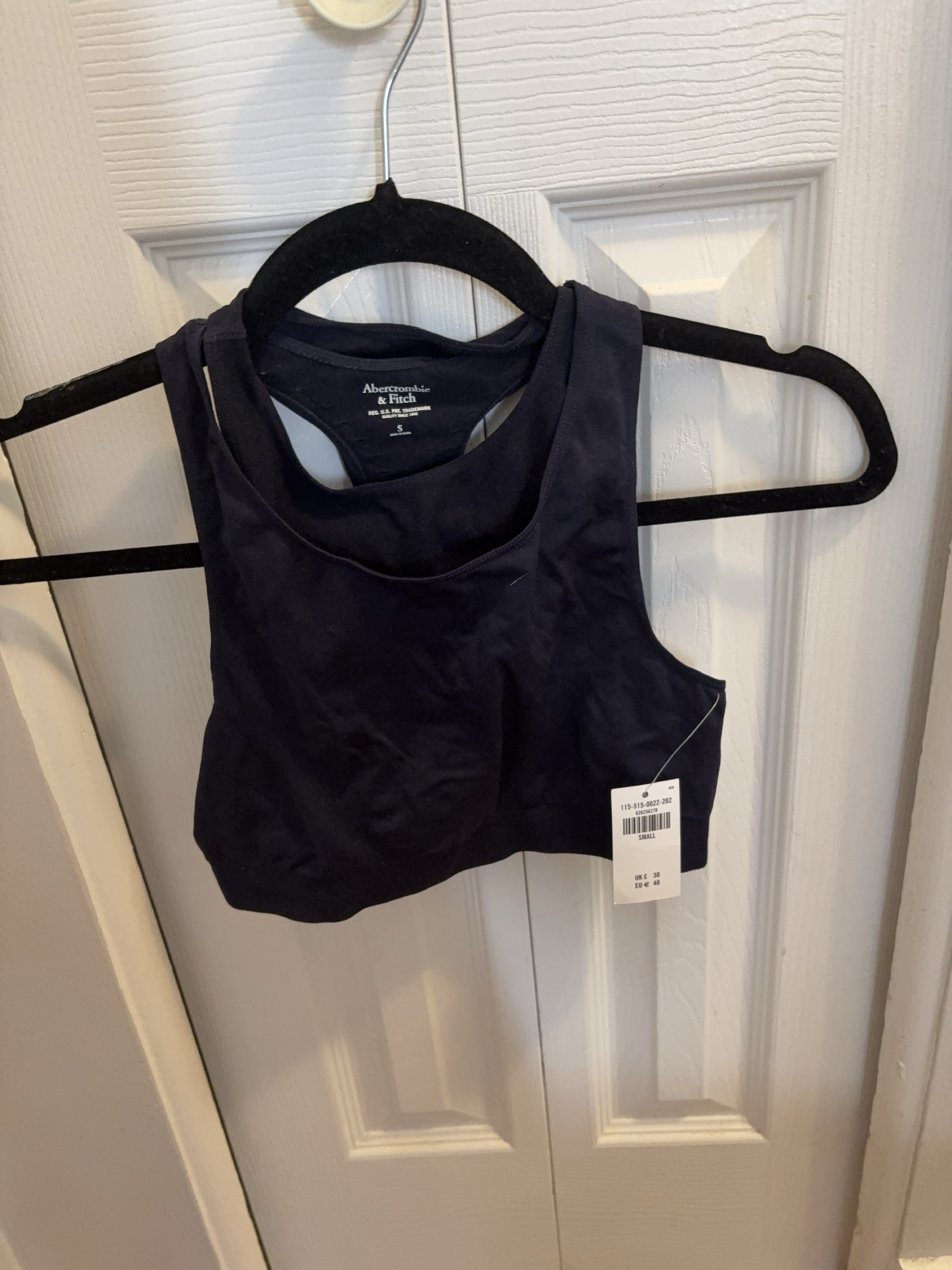 Abercrombie & Fitch Navy Blue Crop Top thumbnail