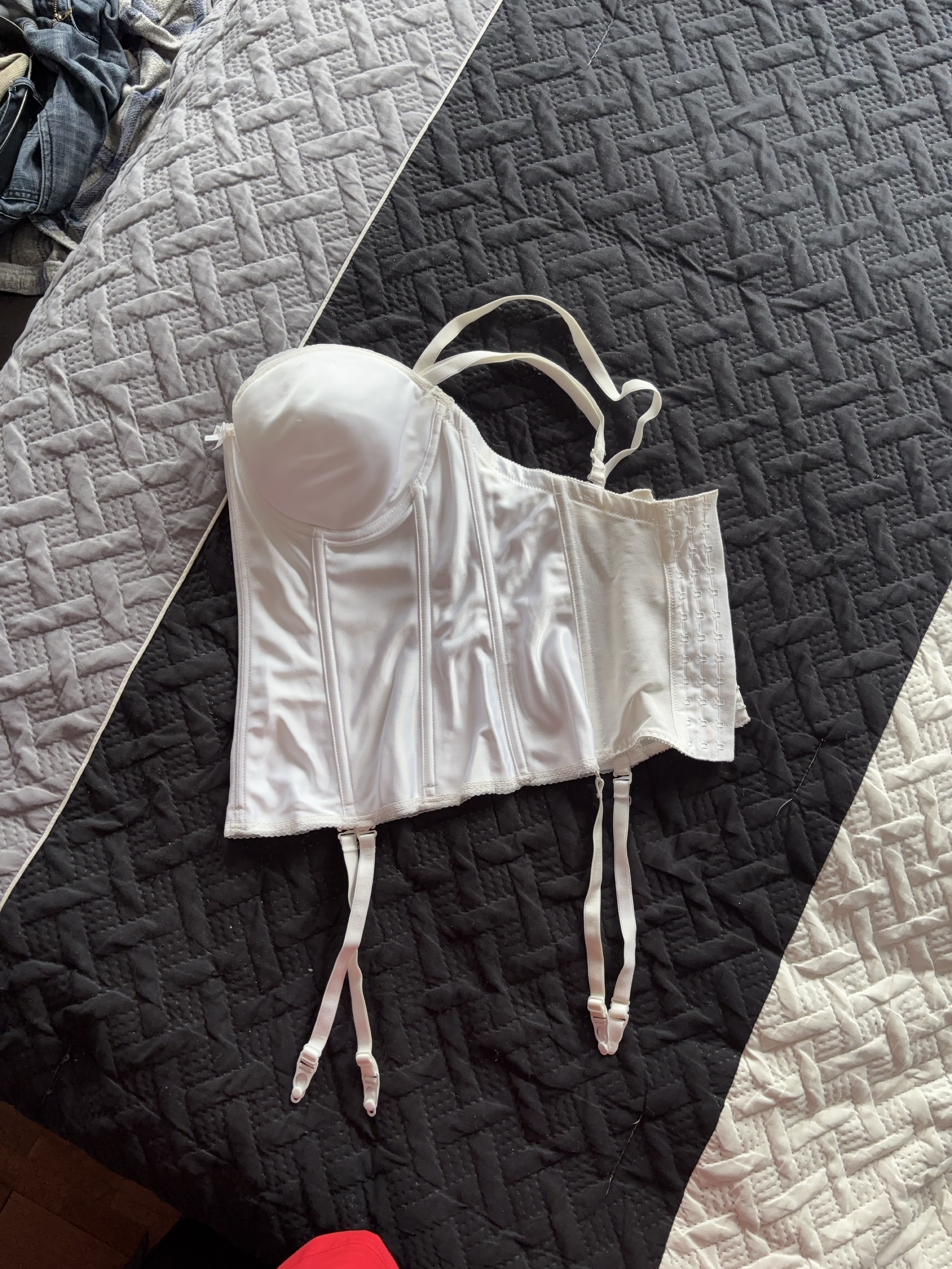 White Bridal Corset with Straps thumbnail