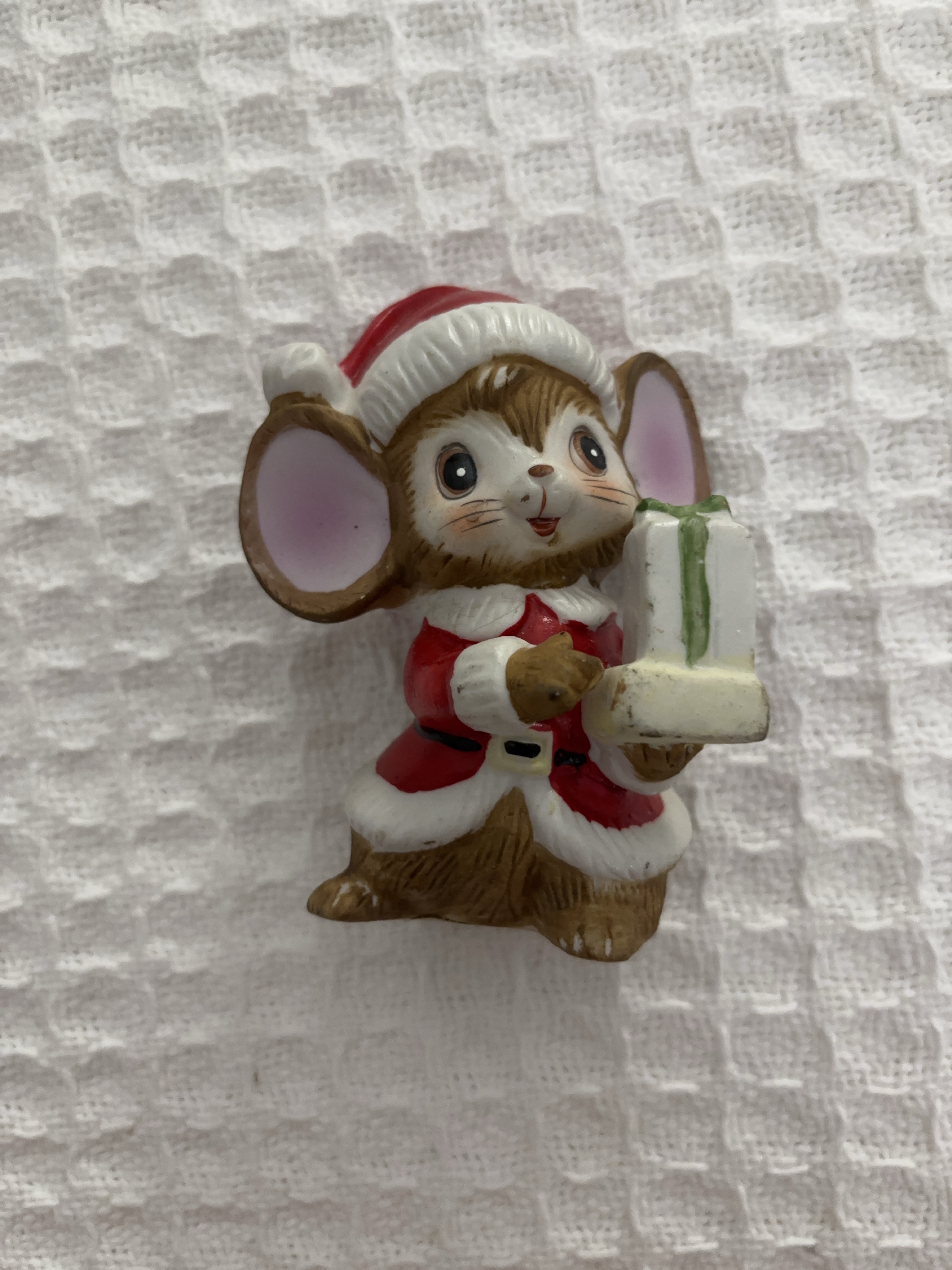 Vintage Ceramic Mouse Santa Figure thumbnail