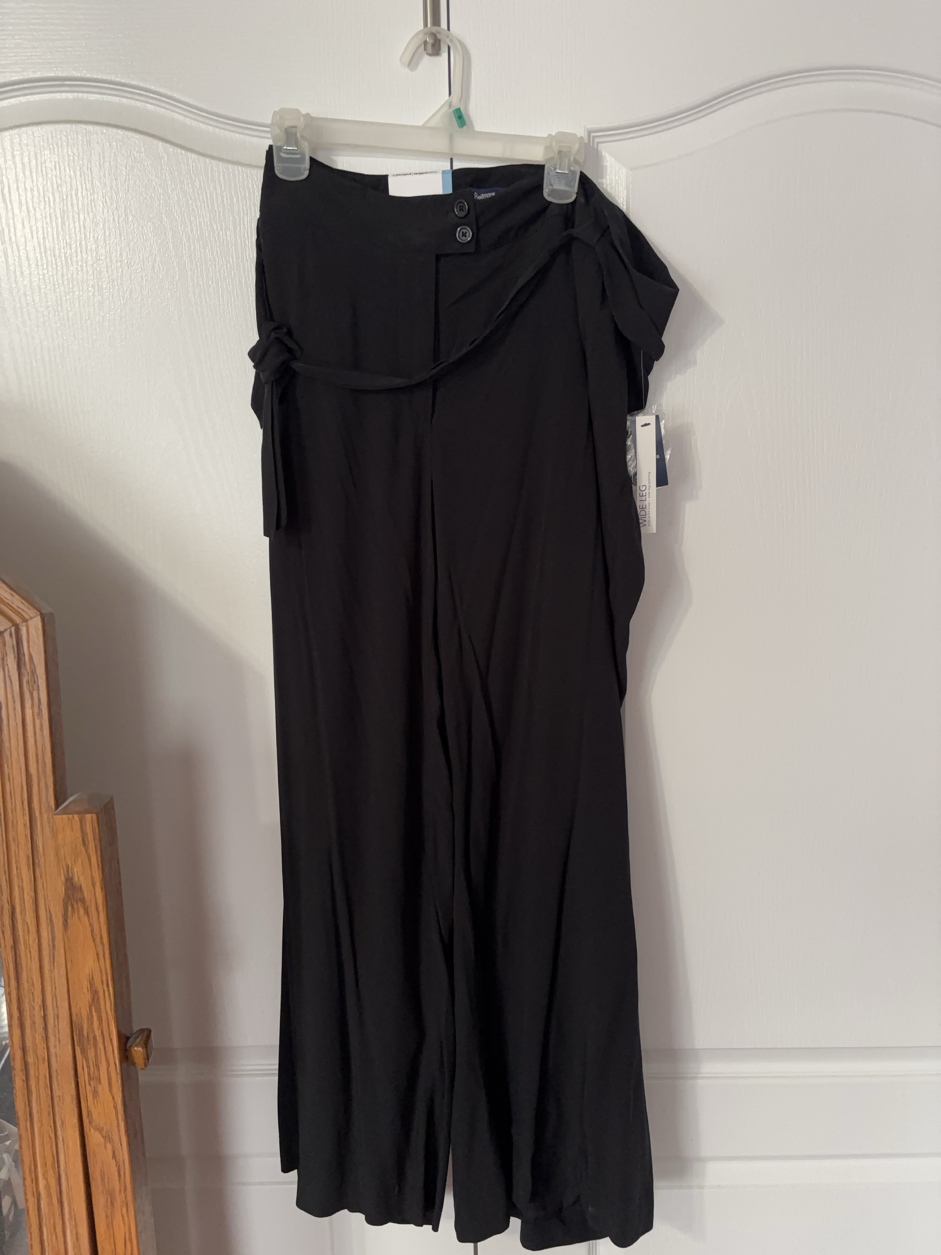 Black Rayon Wide Leg Pants thumbnail