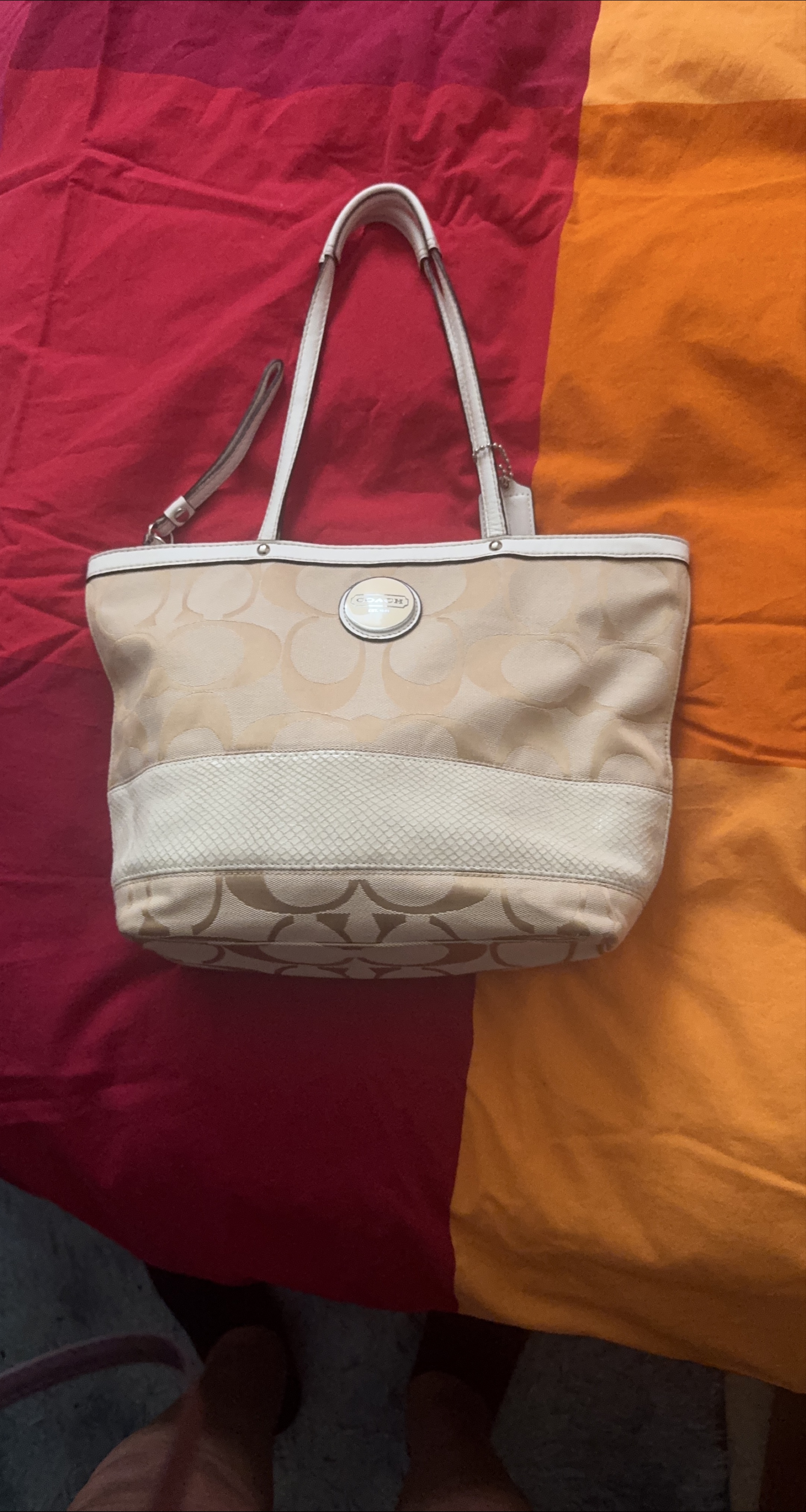 Coach beige tote bag