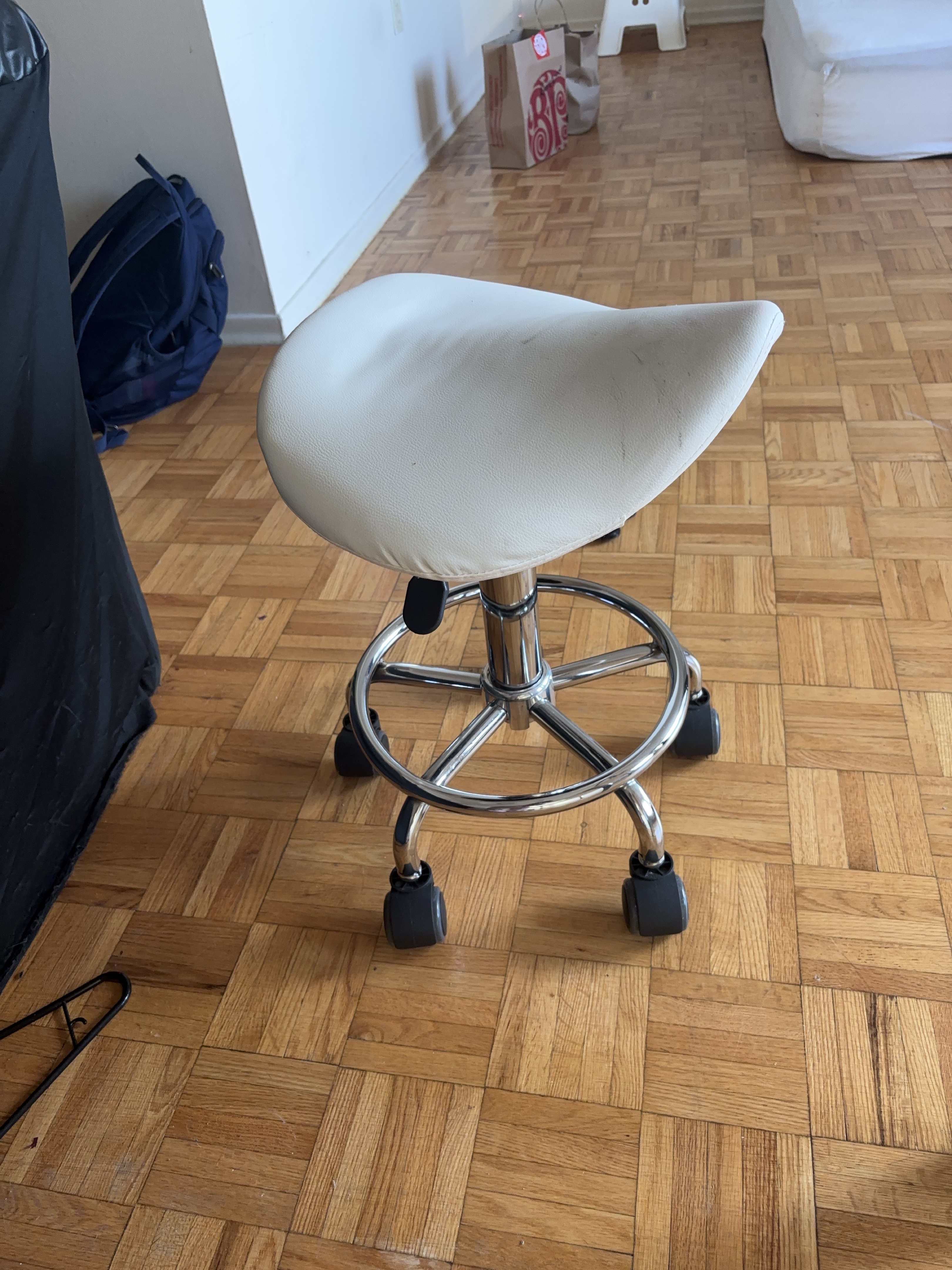 White Saddle Stool thumbnail