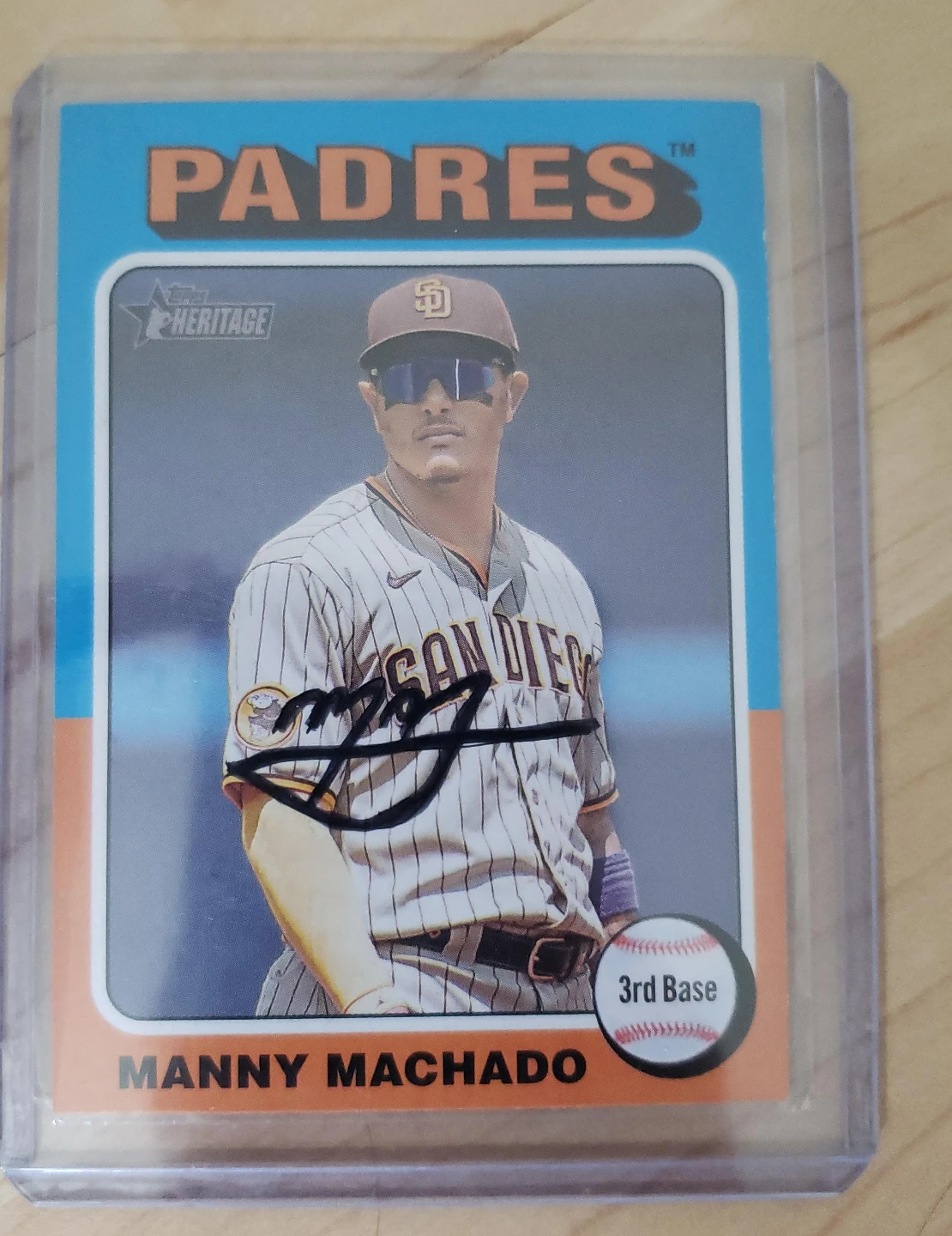 Manny Machado Autographed Topps Heritage Baseball Card
