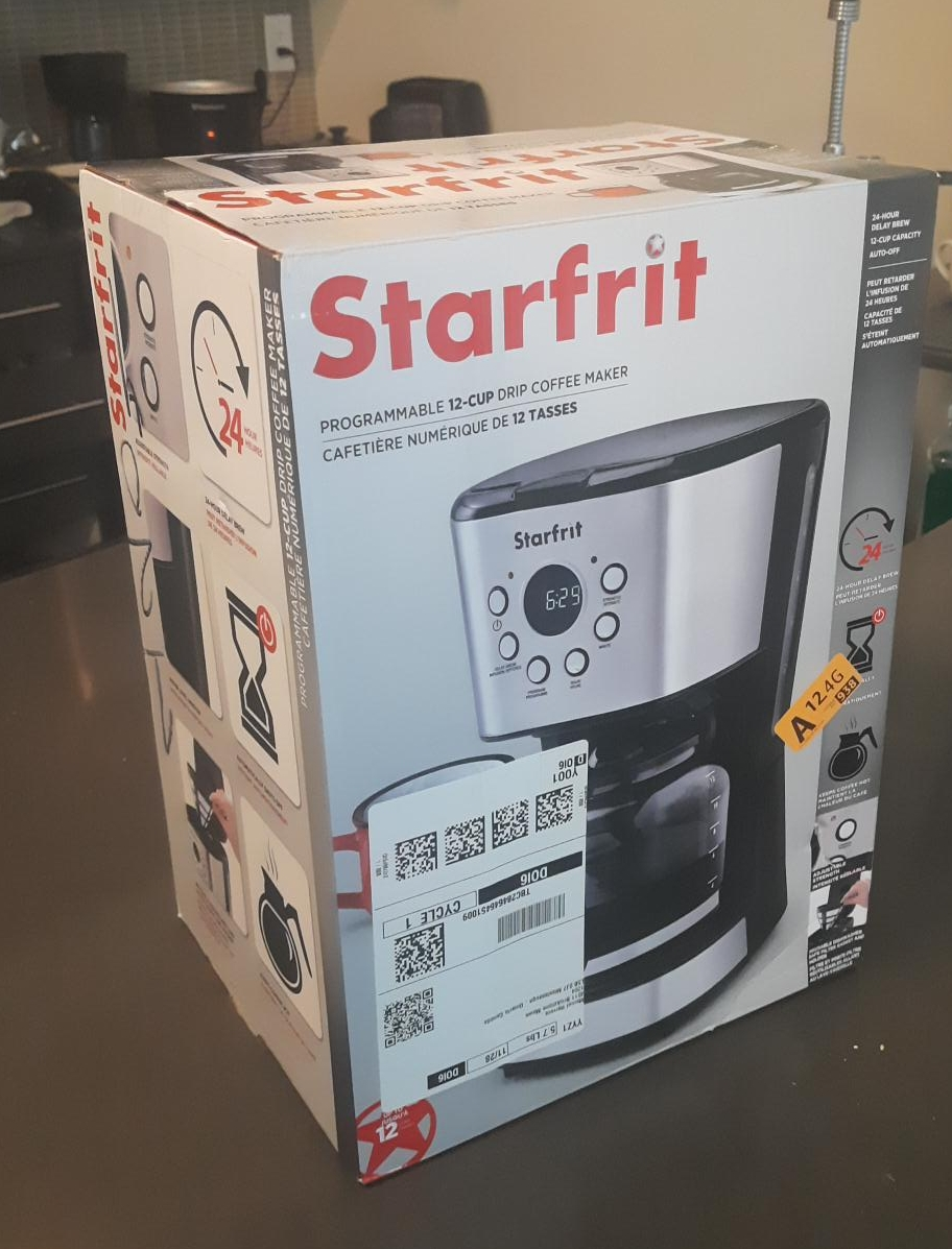 New - Starfrit 12-Cup Programmable Drip Coffee Maker thumbnail