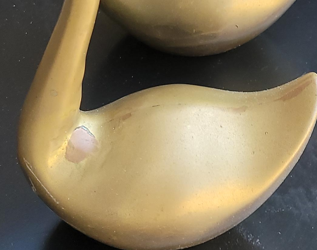 Vintage Brass Swan Figurine