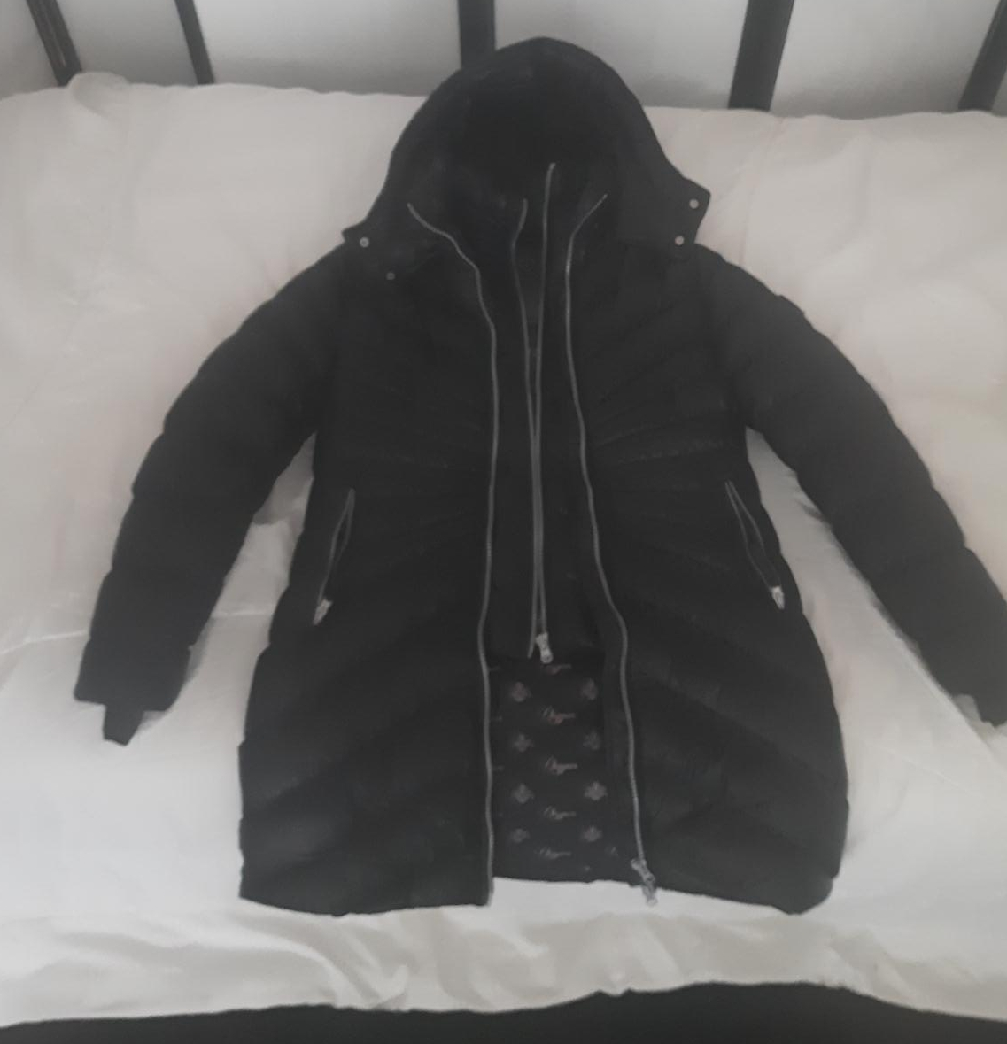 Oxygen Outerwear Black Down-Filled Puffer Coat