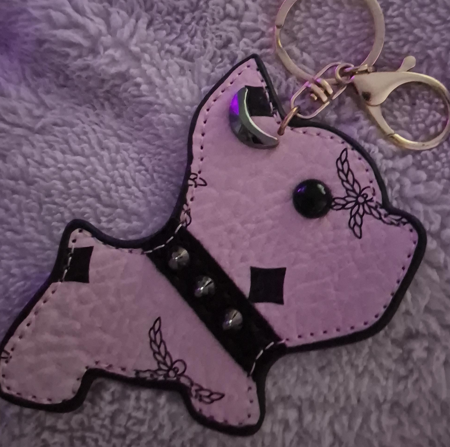 Adorable Pink Puppy Keychain thumbnail