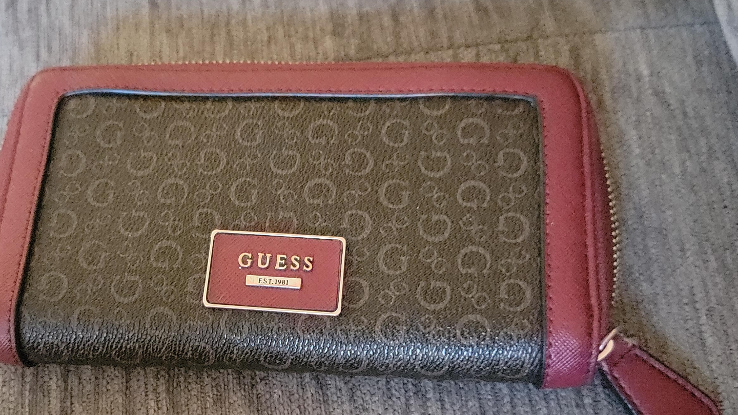 Guess Wallet - Brown and Burgundy Zip Around thumbnail