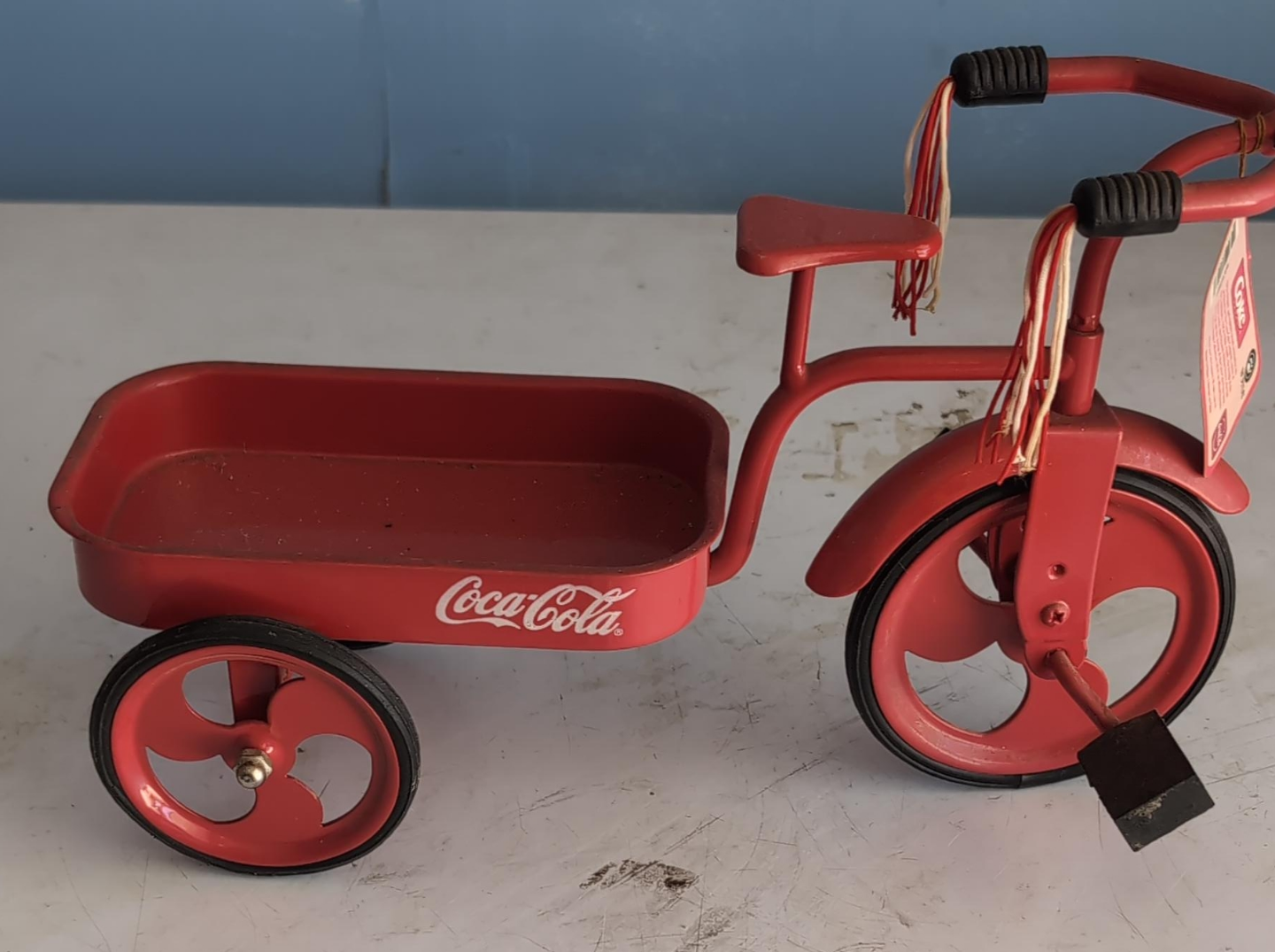 Coca-Cola Red Metal Tricycle with Wagon