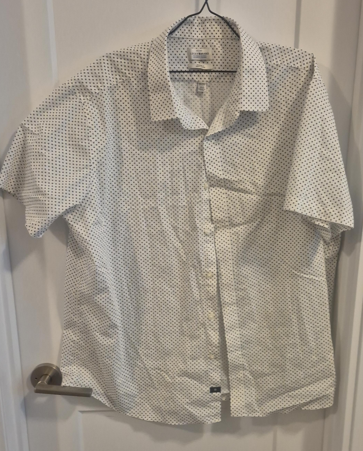 Lucky Brand Men's White Short Sleeve Button-Down Shirt thumbnail