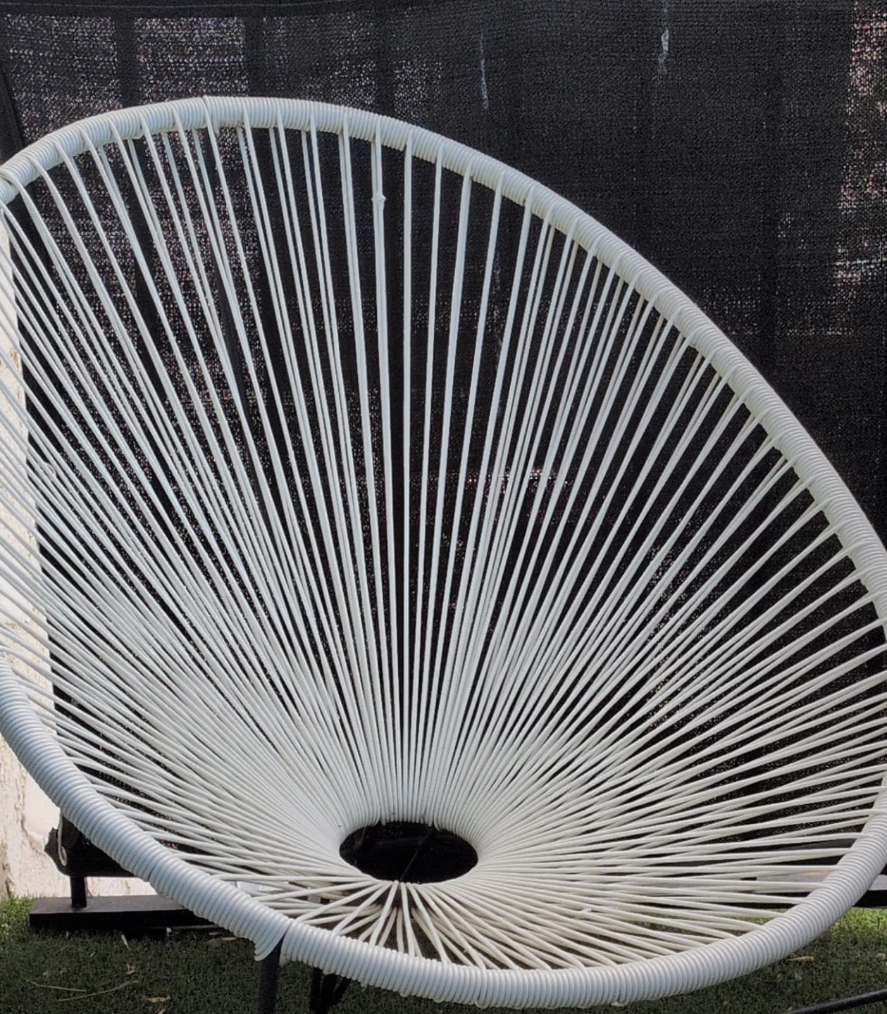 White Woven Patio Chair thumbnail