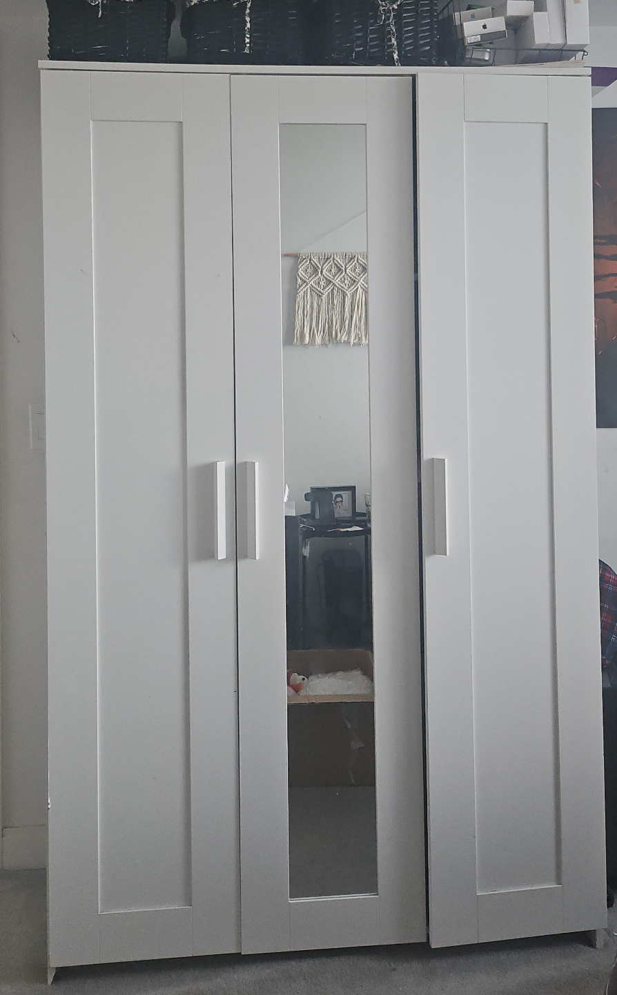 Ikea - White Wardrobe with Mirror thumbnail
