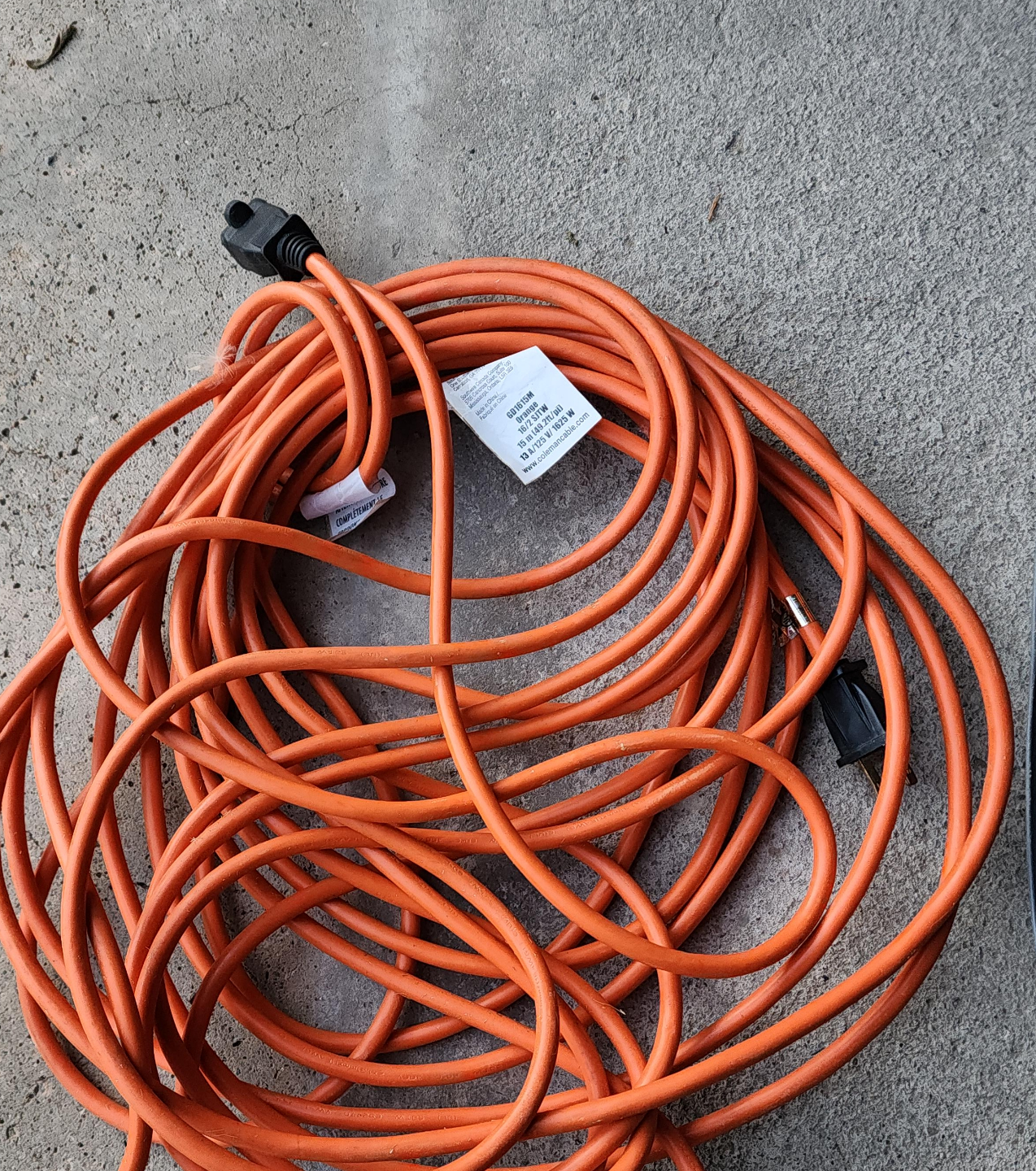 Coleman Cable 16/2 50ft Orange Extension Cord thumbnail