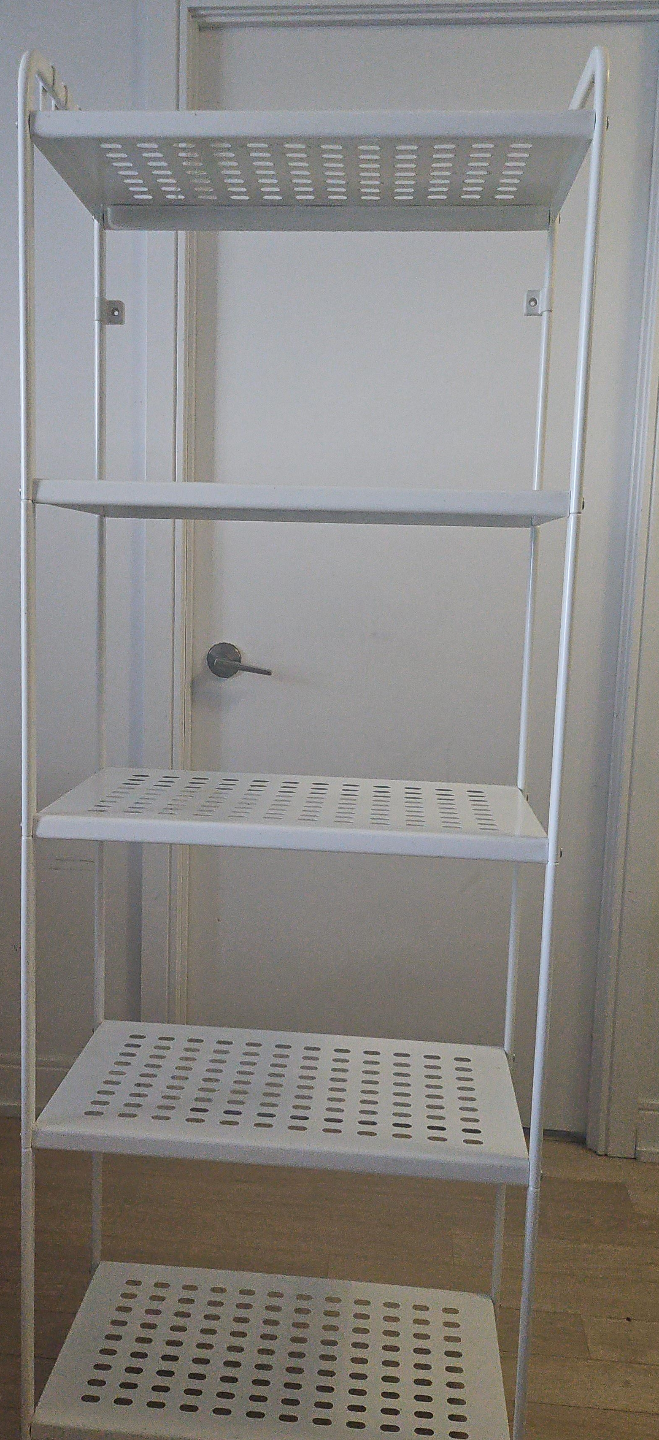 White Metal 4-Shelf Storage Rack thumbnail