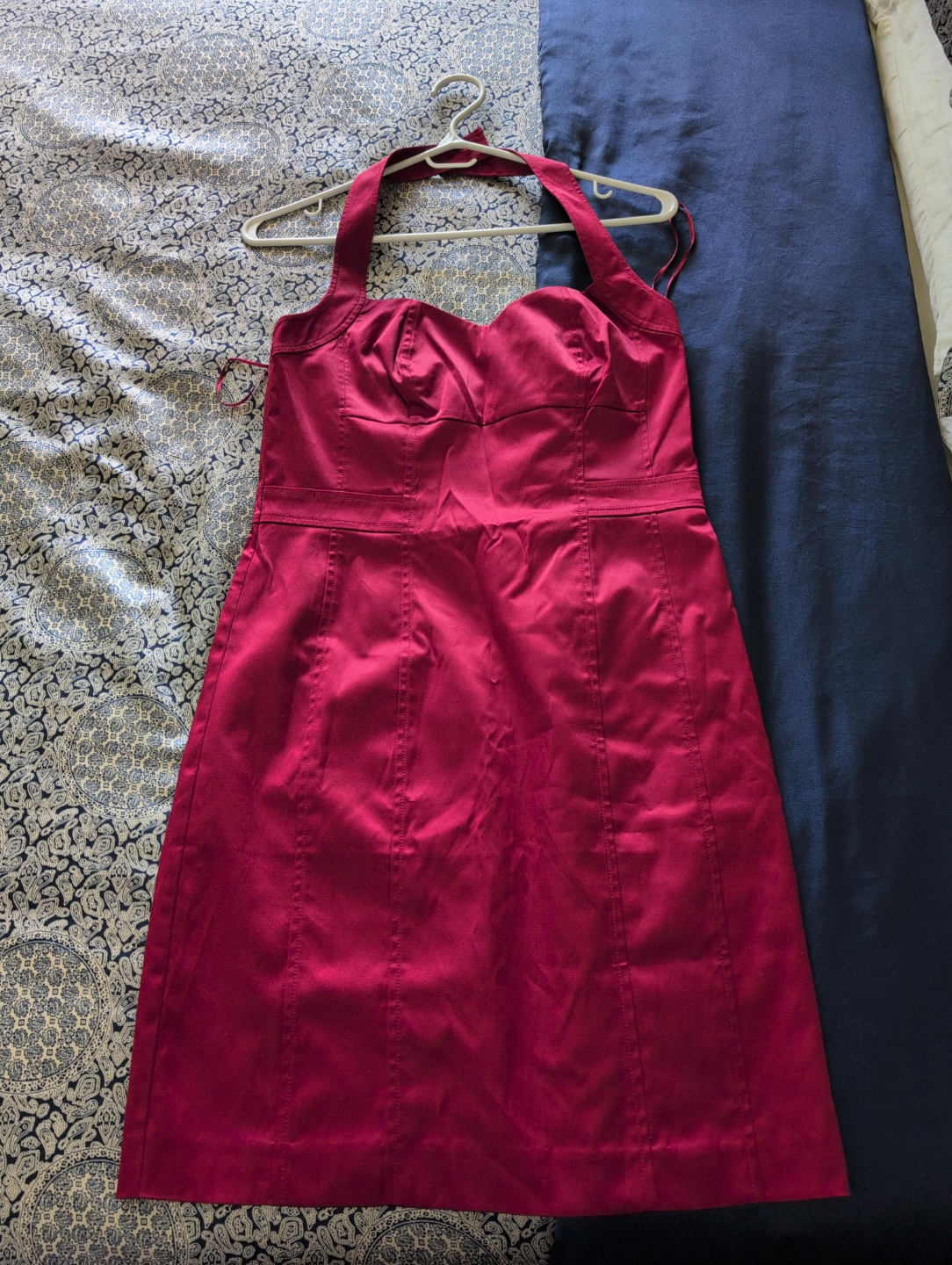 Women's Burgundy Halter Dress