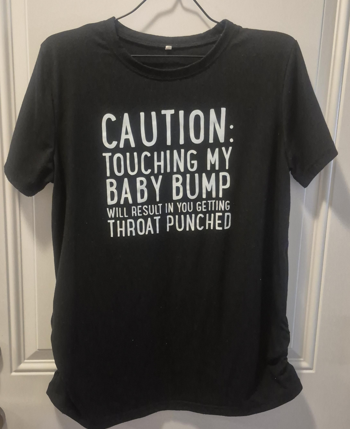Funny Pregnancy T-Shirt - Caution: Touching My Baby Bump thumbnail