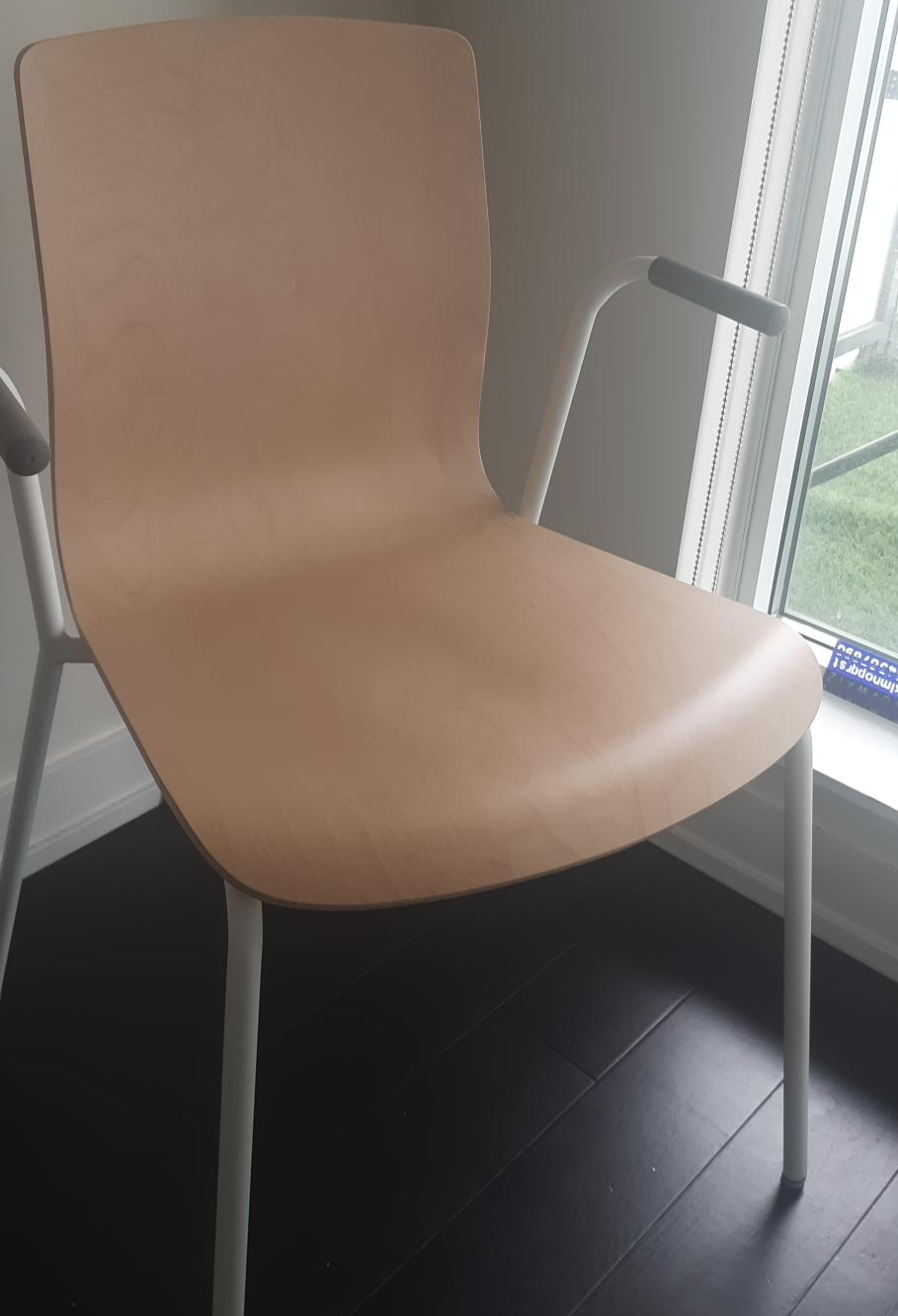 Modern Armchair - Light Wood and White thumbnail