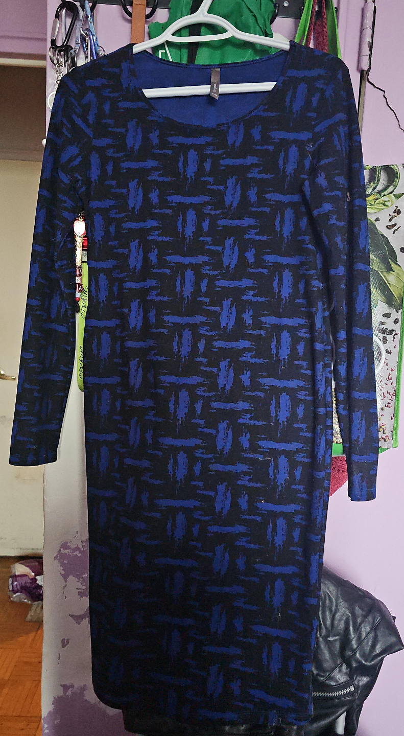 Thyme Maternity Dress - Blue & Black