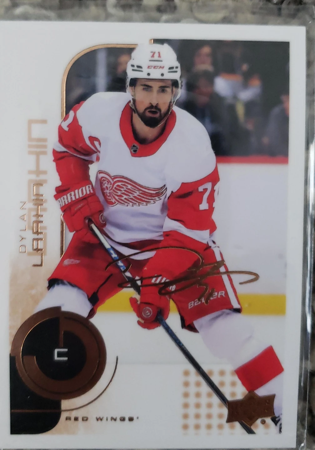 Dylan Larkin Golden Autographed Hockey Card 🏒