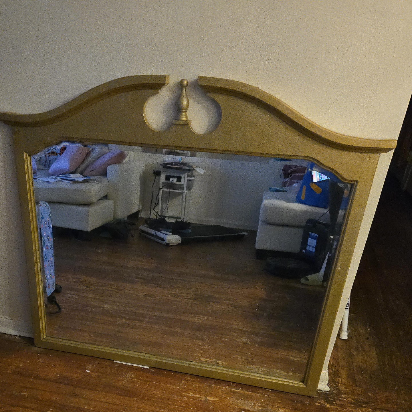 Matte Gold painted wood Framed Mirror in Queens, NY