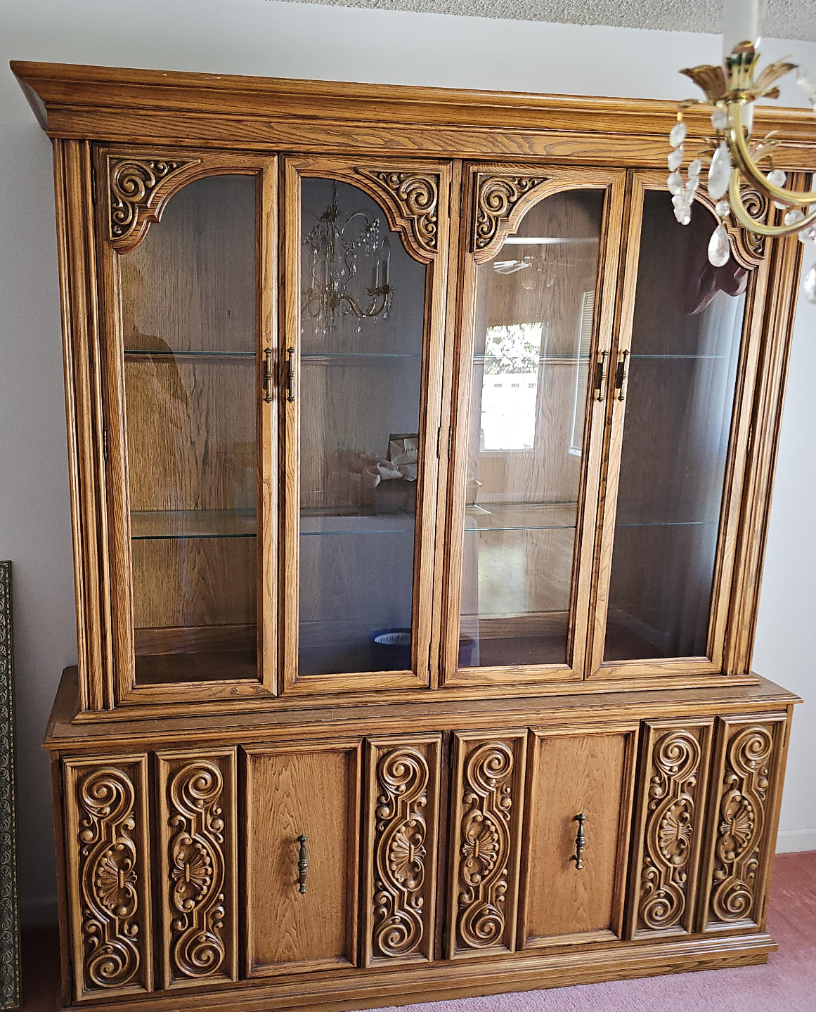 Ornate Wooden China Cabinet thumbnail