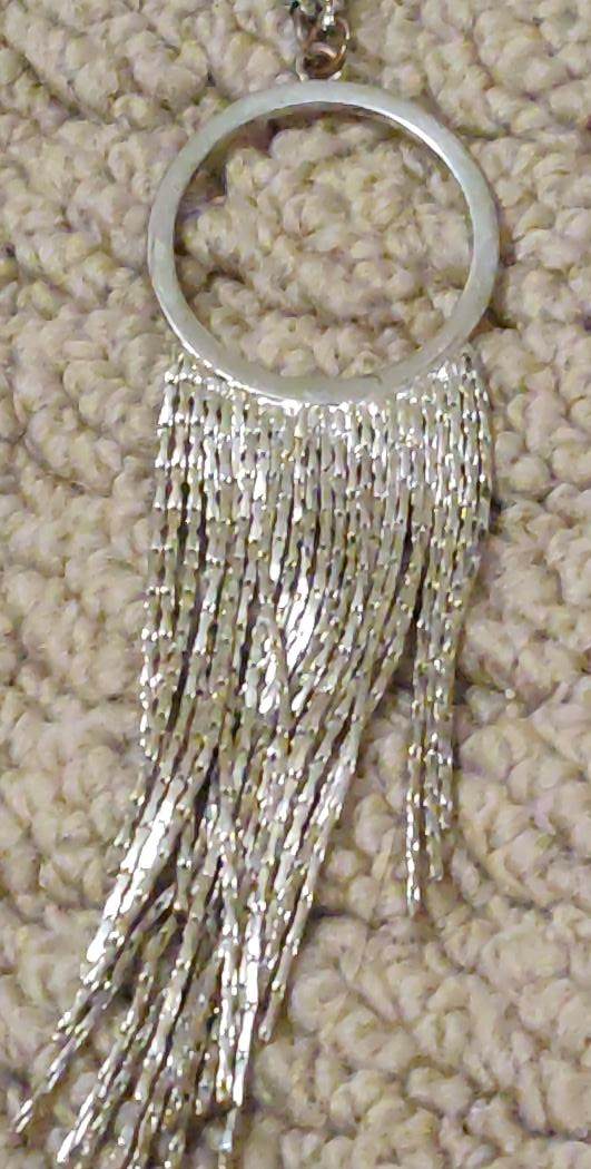 Silver Circle Fringe Necklace thumbnail